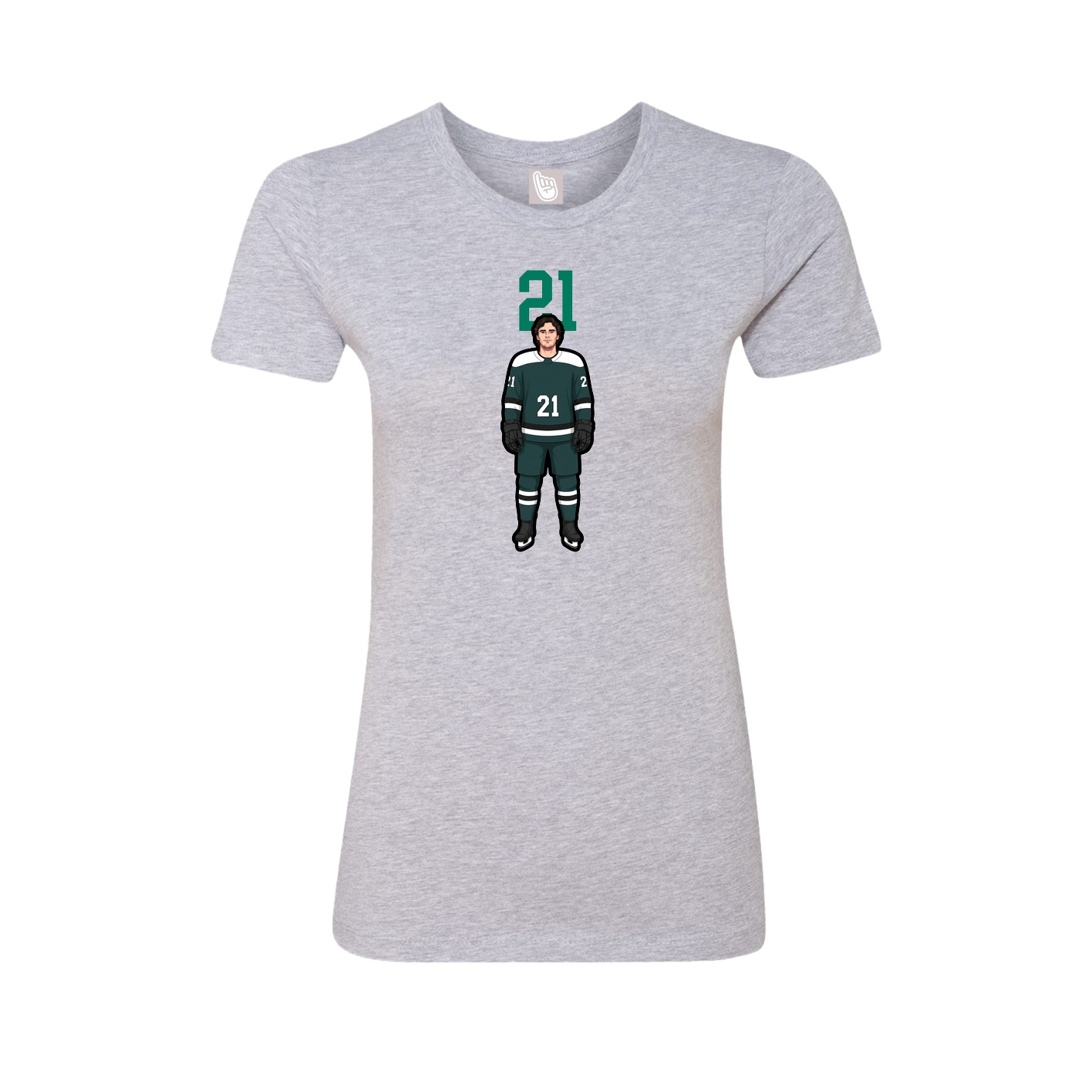 Fitted Women's Tee — Number Top in Grey