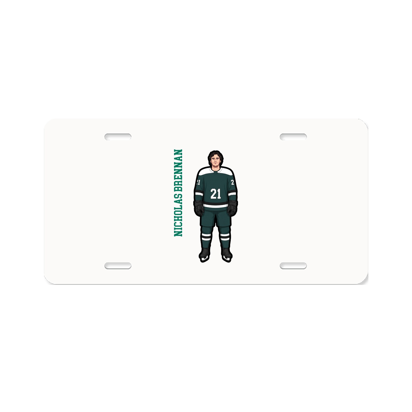 License Plate — Name Vertical in Classic