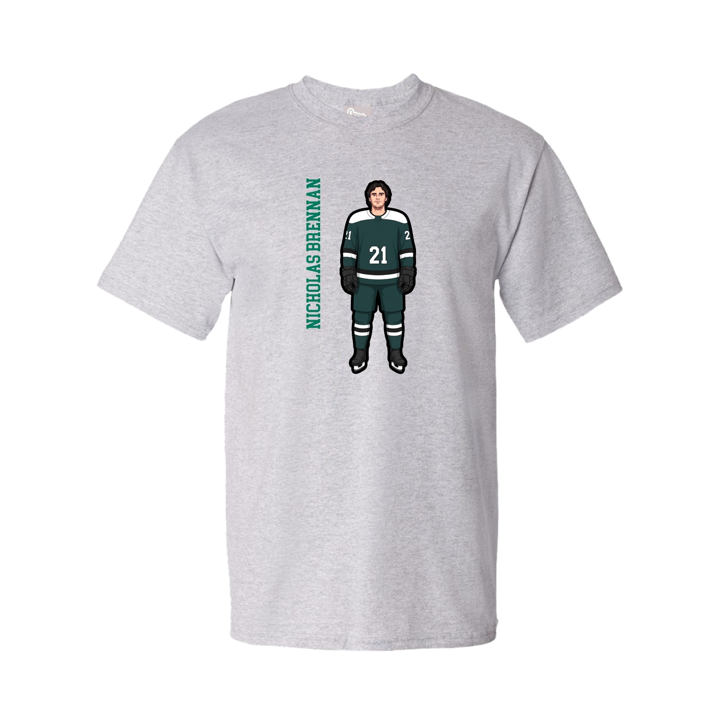 Tee — Name Vertical in Grey