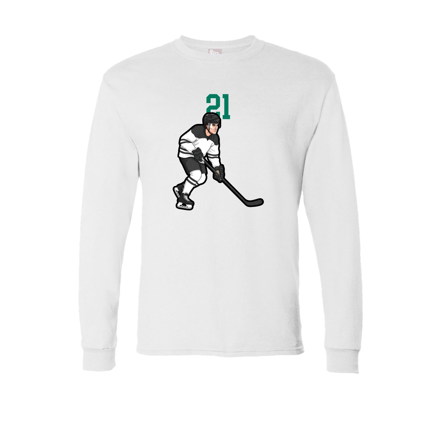 Long Sleeve Tee — Number Top in White