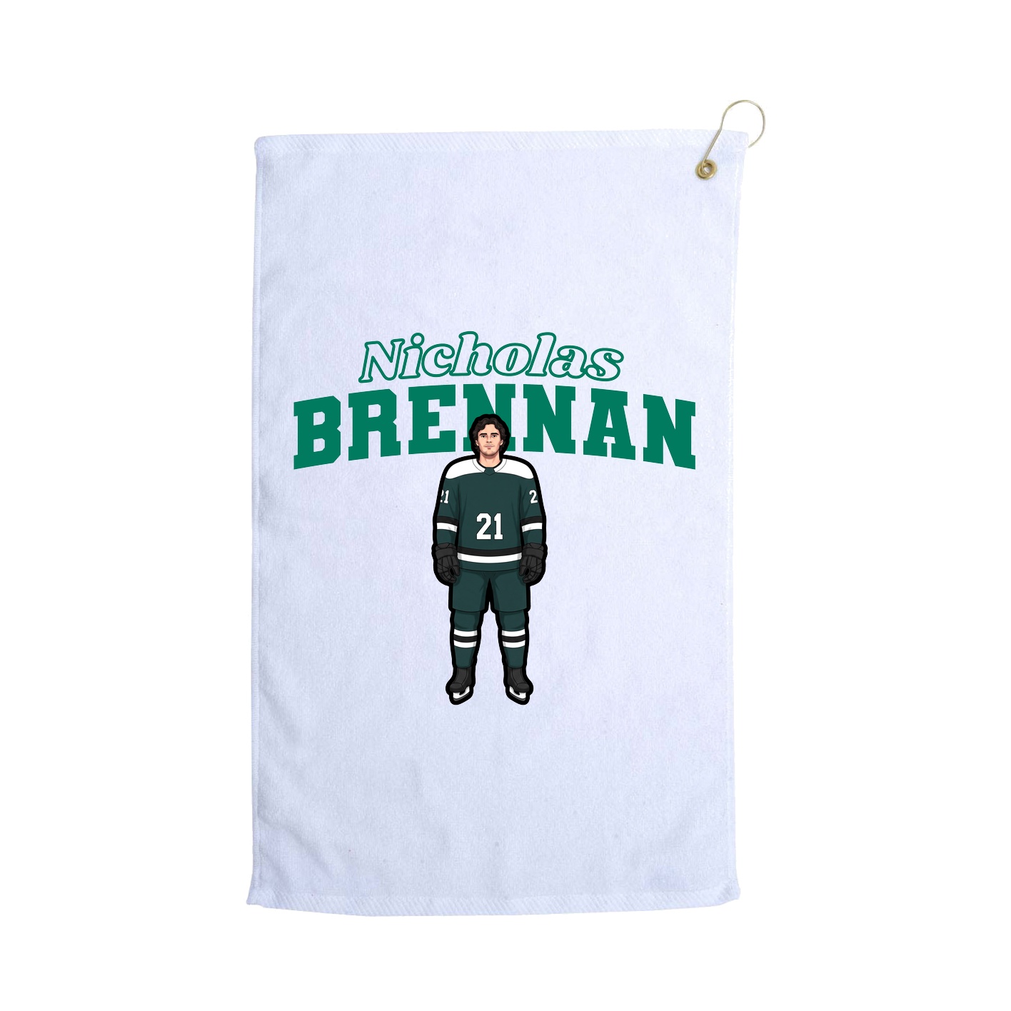 Golf Towel — Name Arch in White