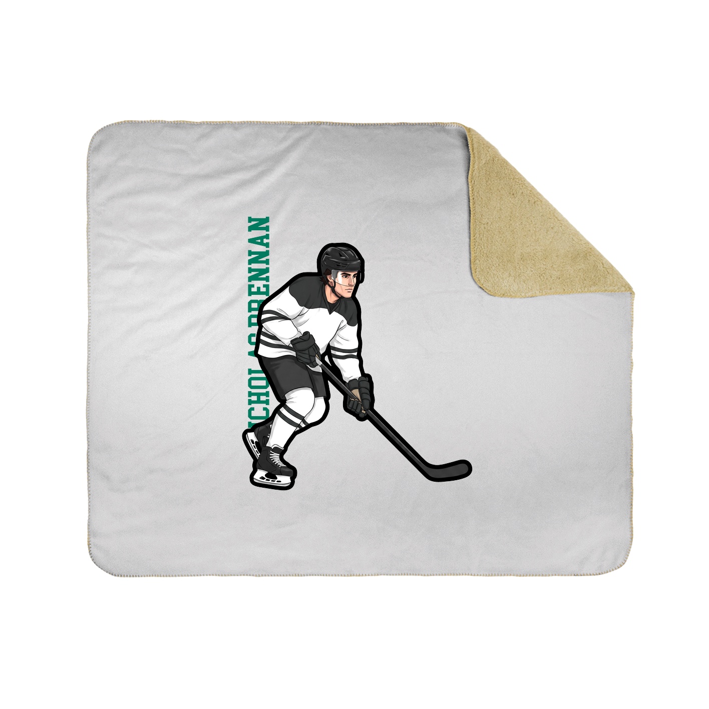 Throw Blanket — Name Vertical in White