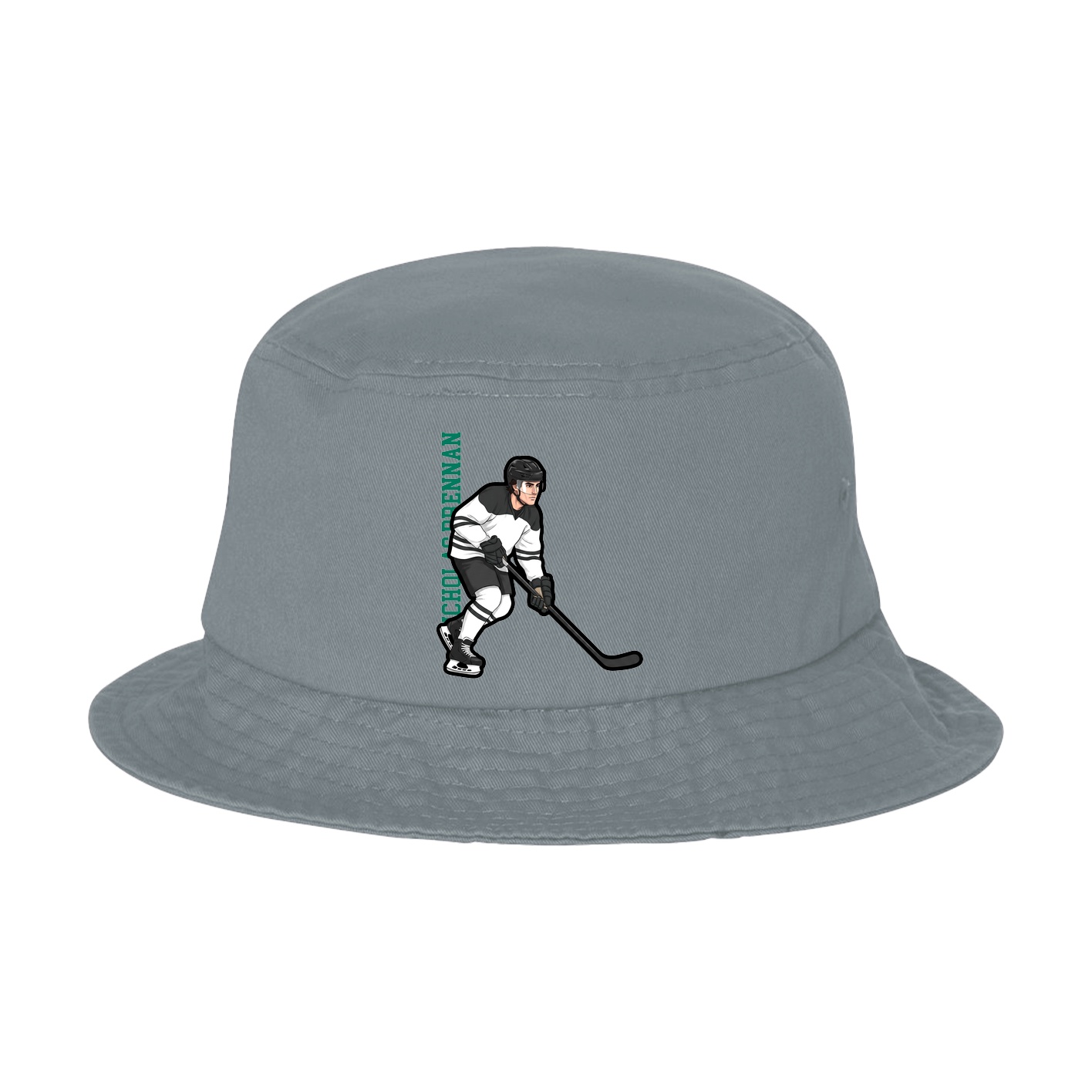 Bucket Cap — Name Vertical in Grey