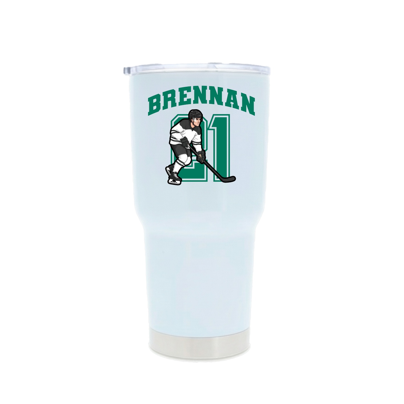 30oz Stainless Steel Tumbler — Number in White