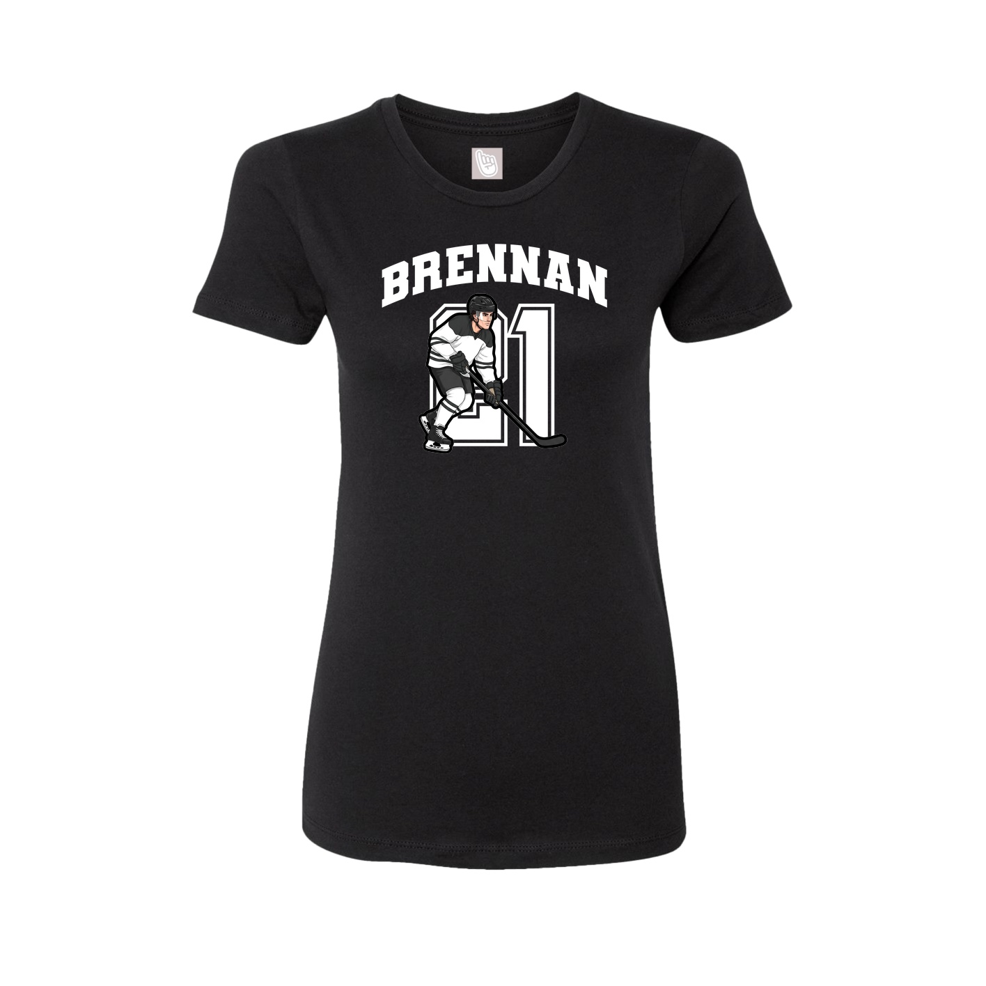 Fitted Women's Tee — Number in Black