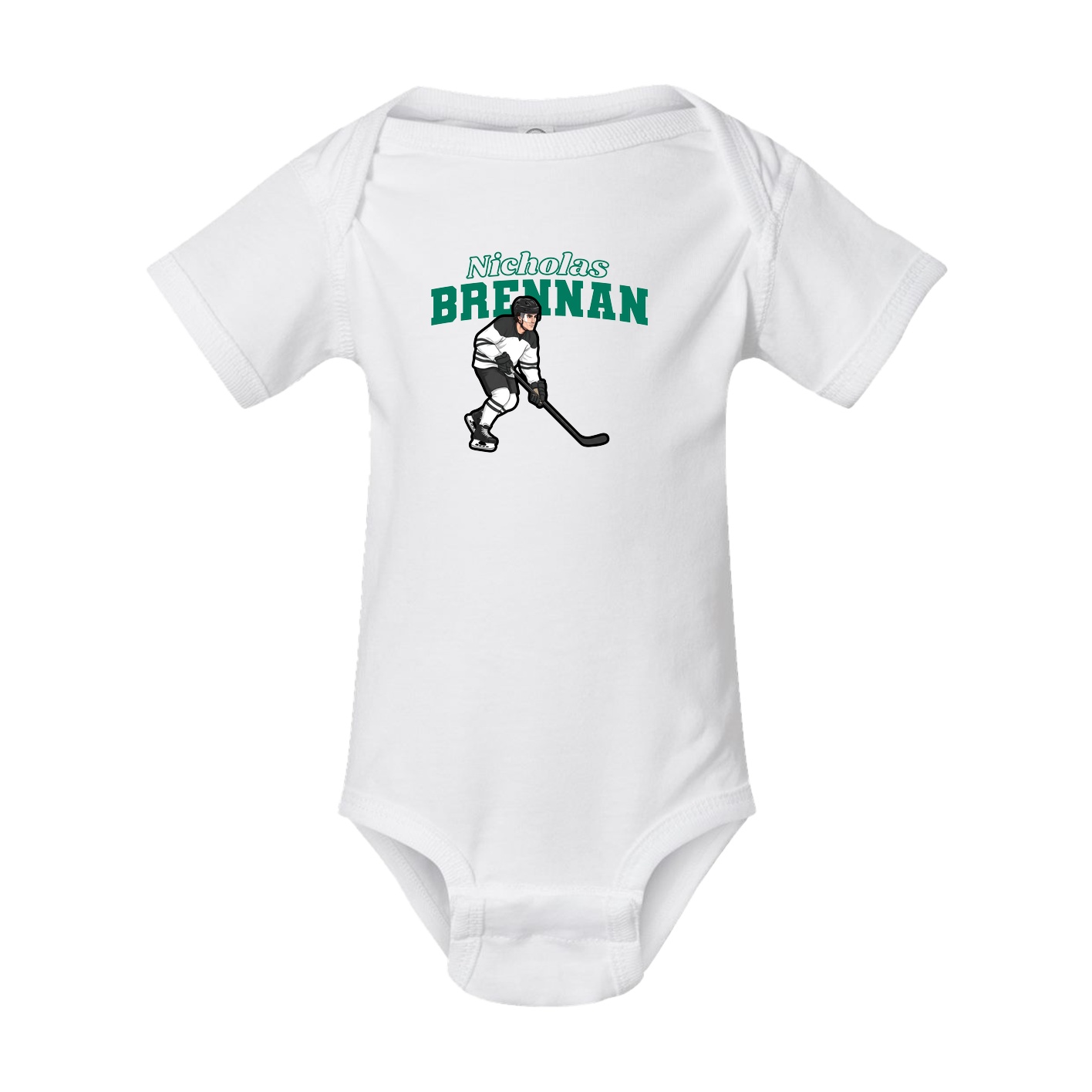 Baby Onesie — Name Arch in White