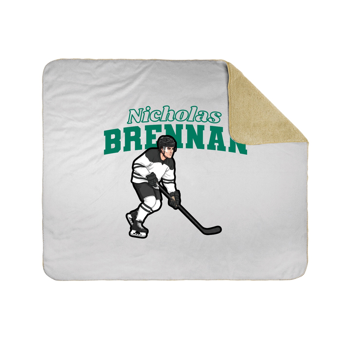 Throw Blanket — Name Arch in White