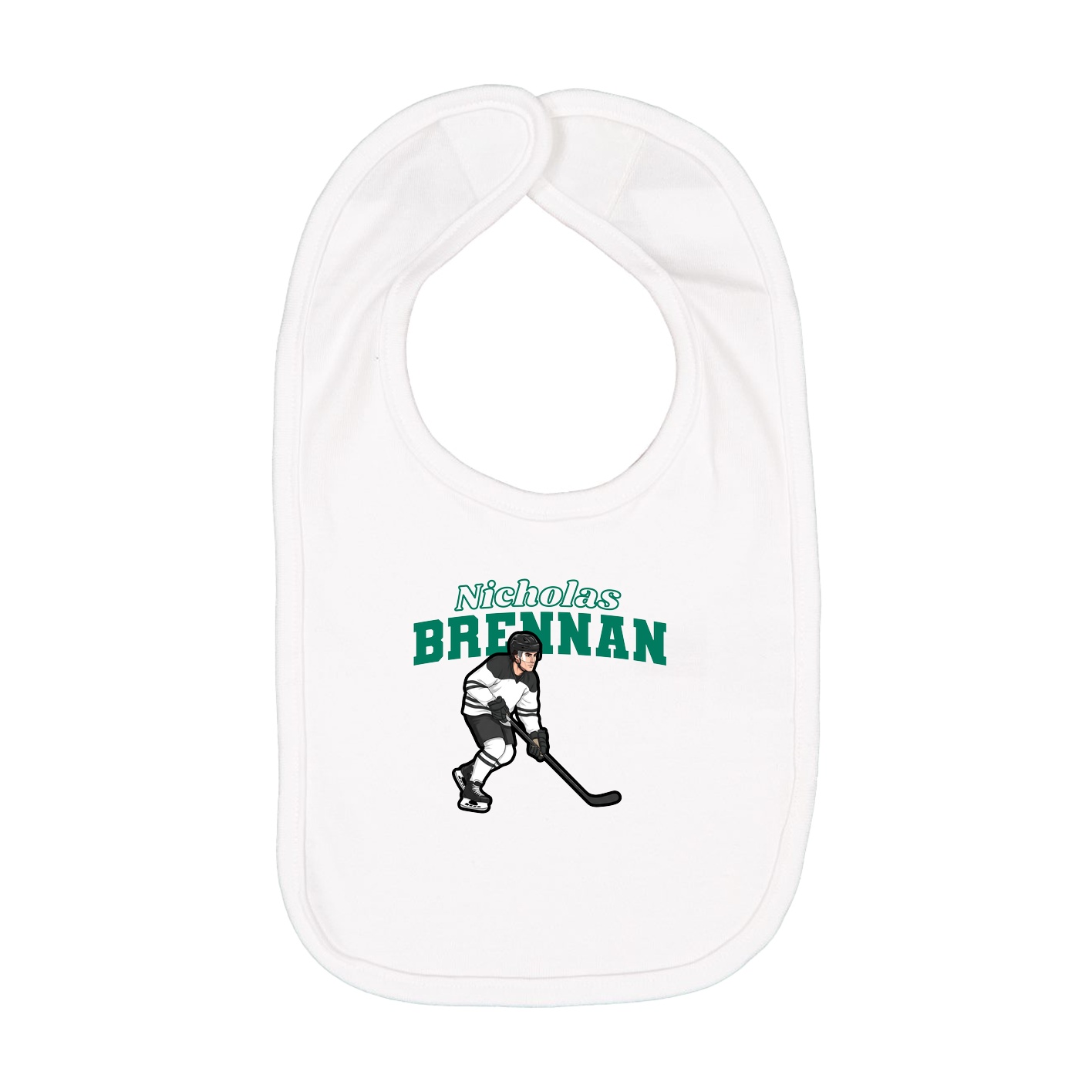 Infant Bib — Name Arch in White
