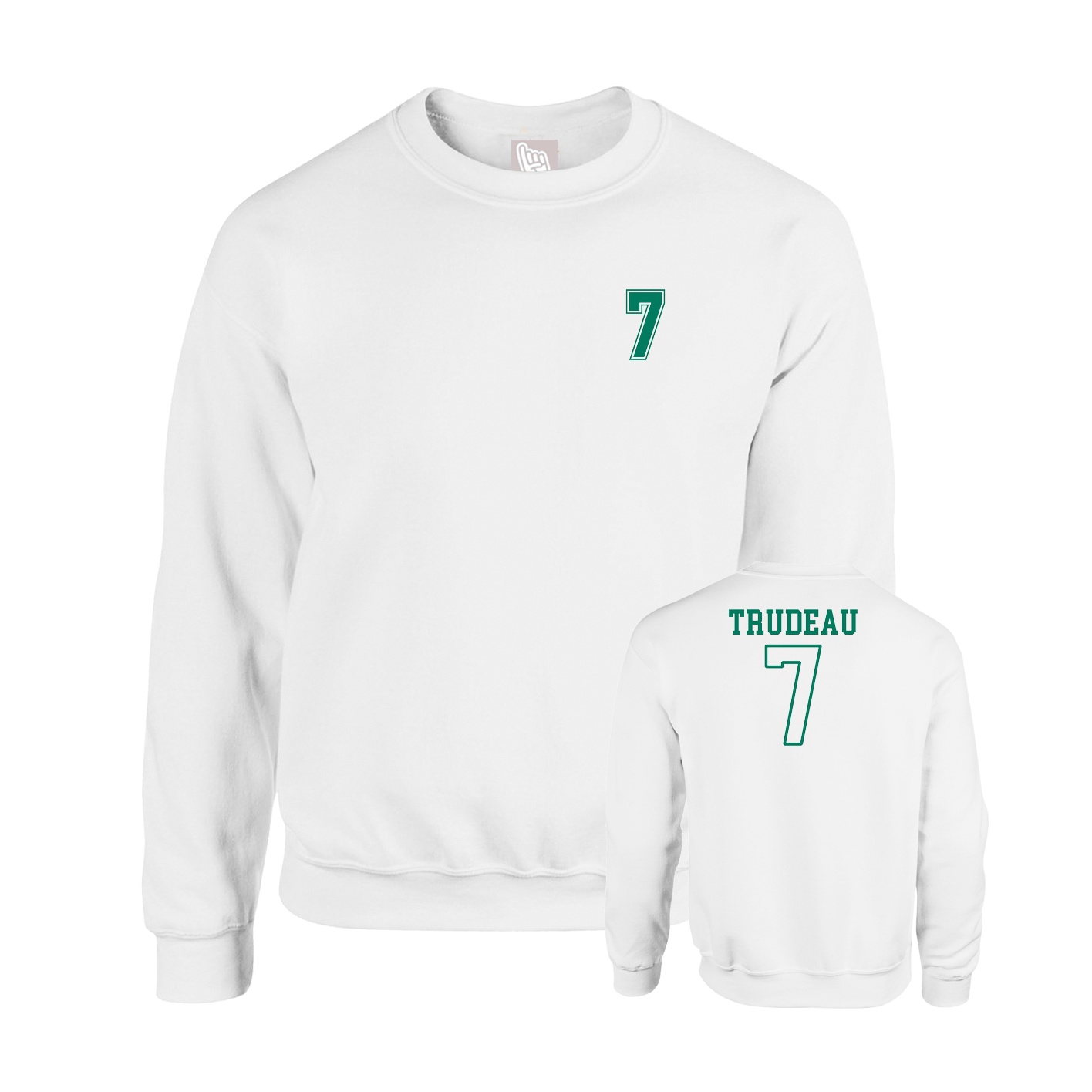 Fleece Crew — Chest Back in White