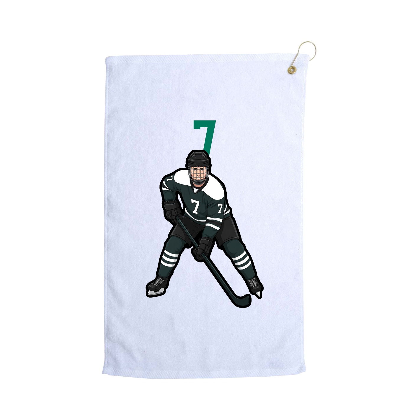 Golf Towel — Number Top in White
