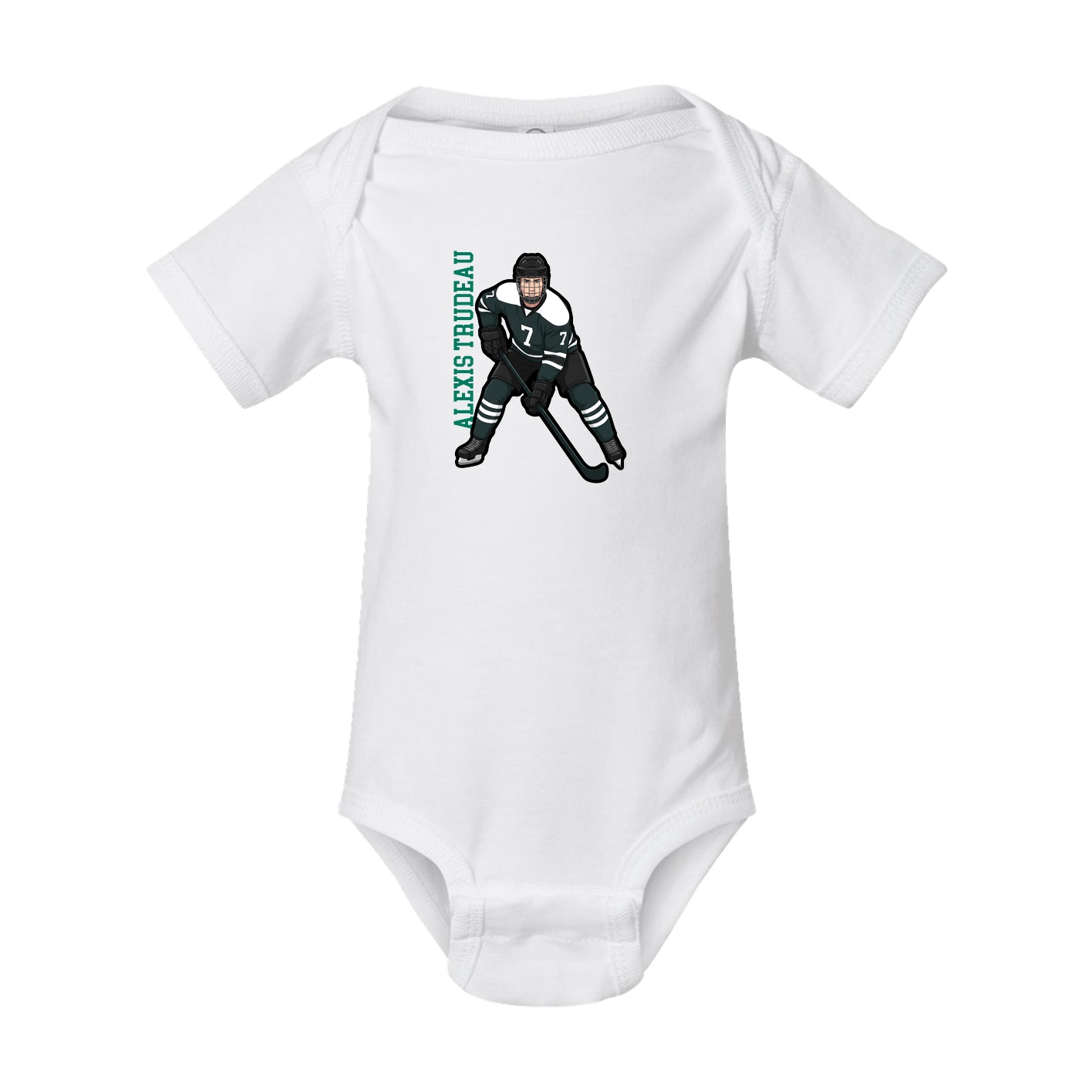 Baby Onesie — Name Vertical in White