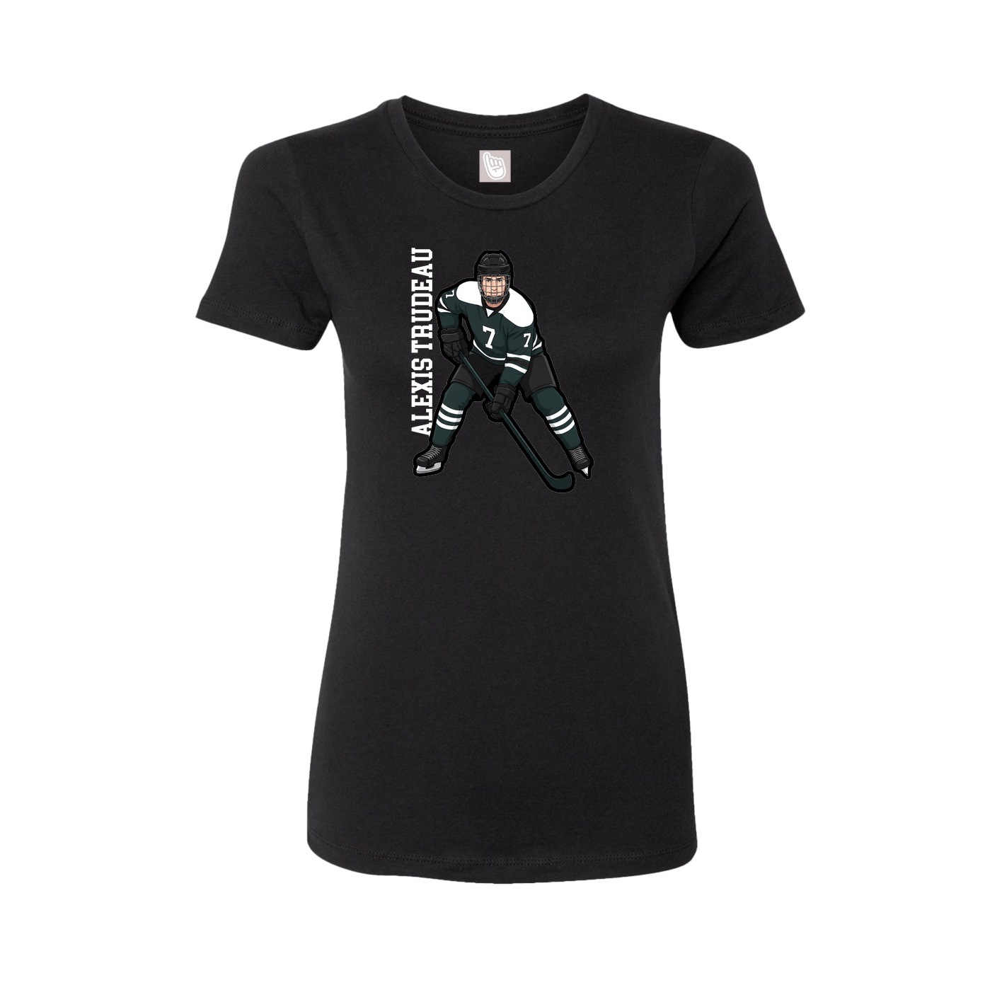 Fitted Women's Tee — Name Vertical in Black