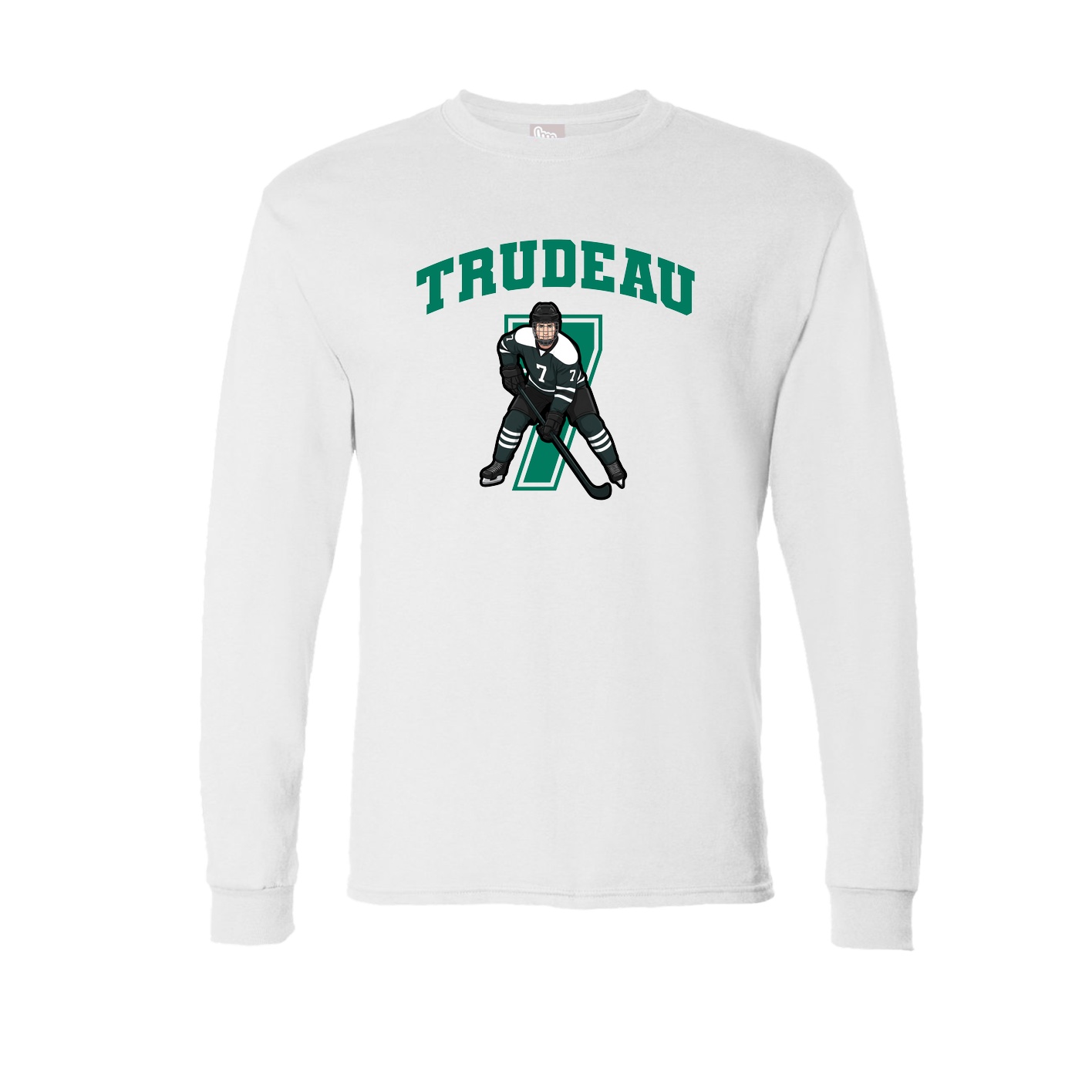 Long Sleeve Tee — Number in White
