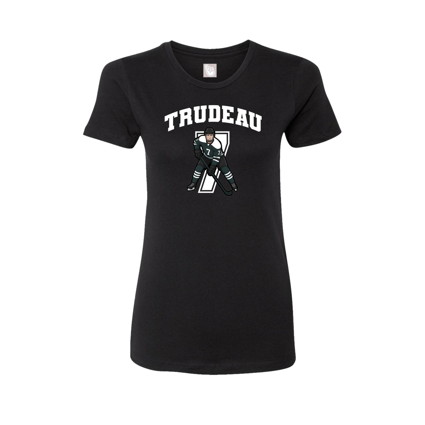 Fitted Women's Tee — Number in Black