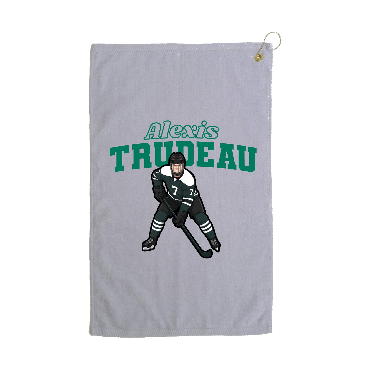 Golf Towel — Name Arch in Grey