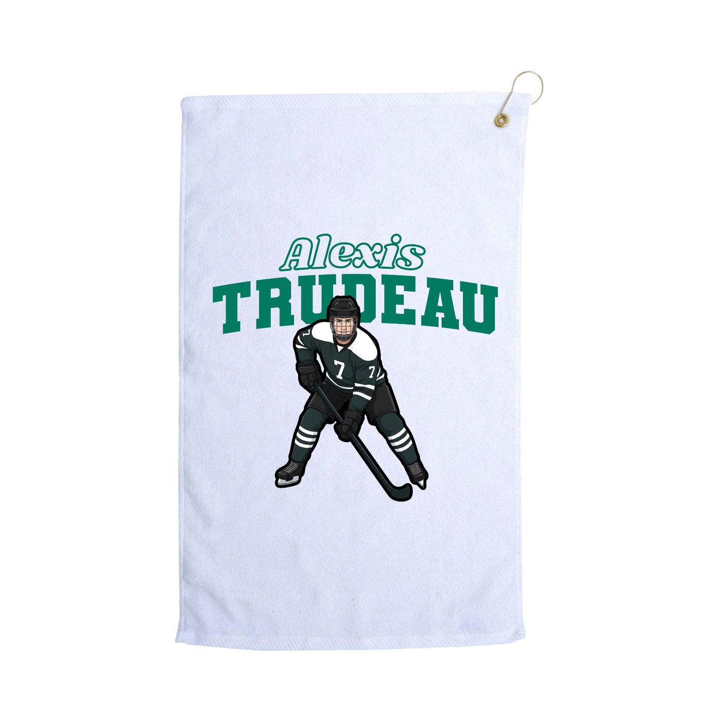 Golf Towel — Name Arch in White