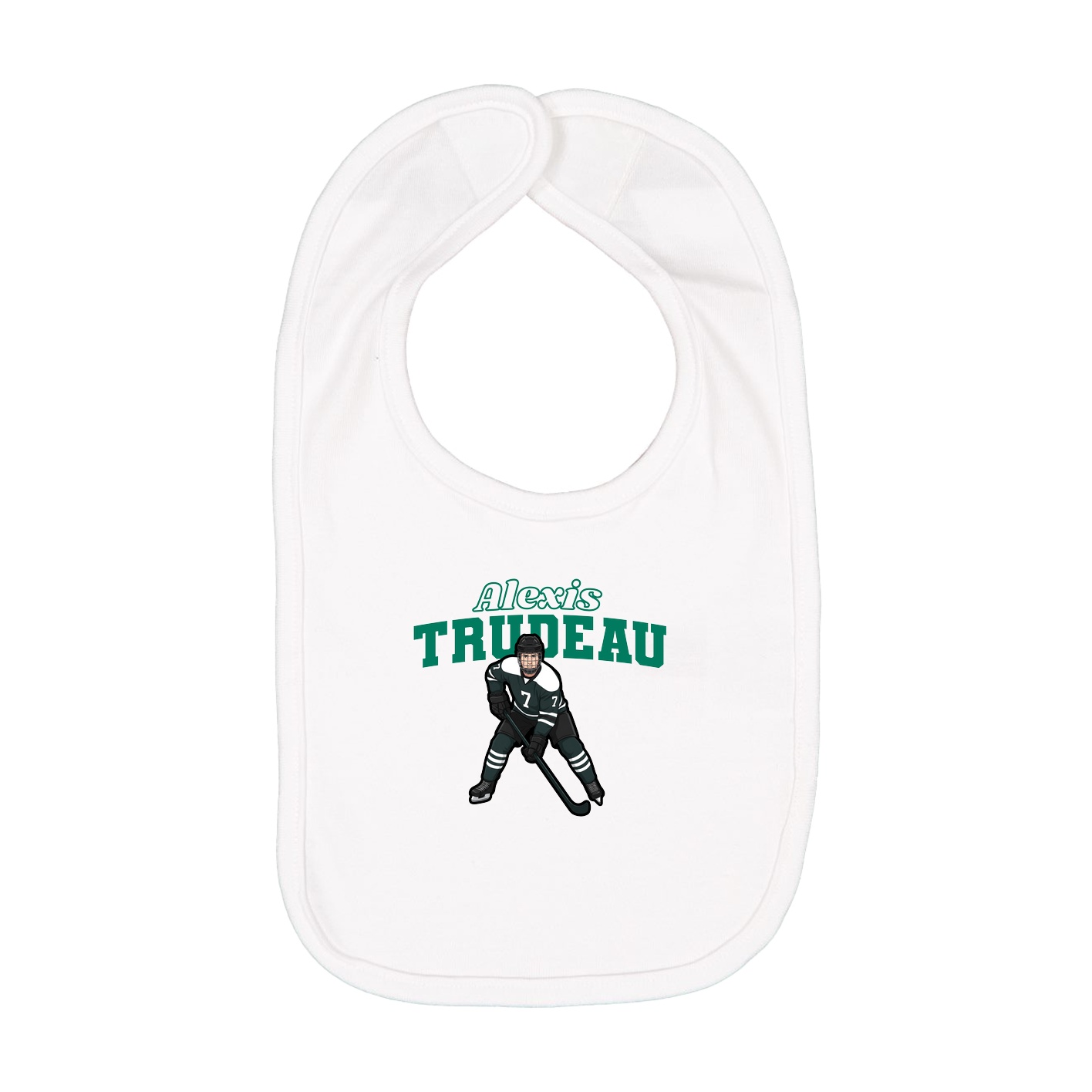 Infant Bib — Name Arch in White