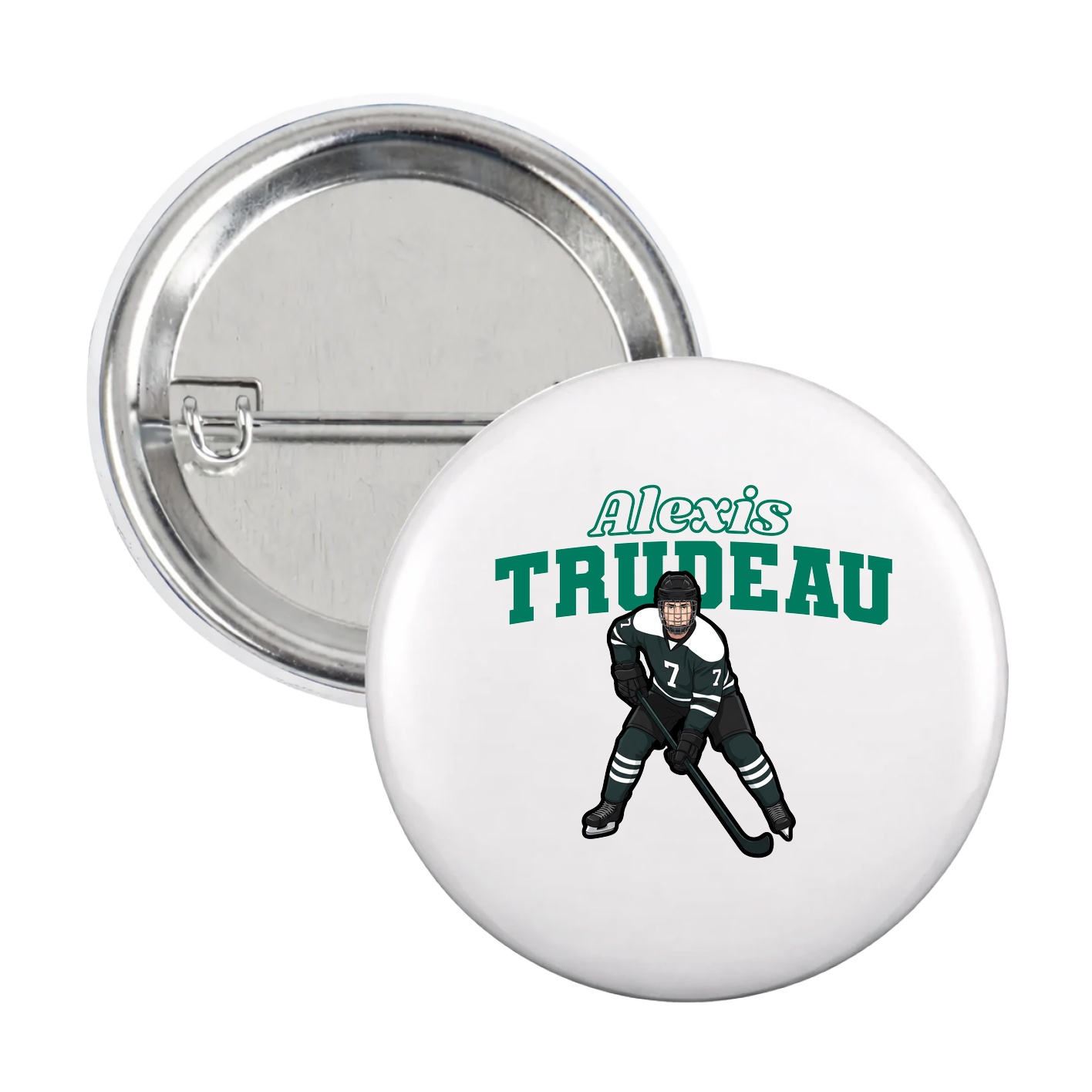 Game Day Button — Name Arch in White