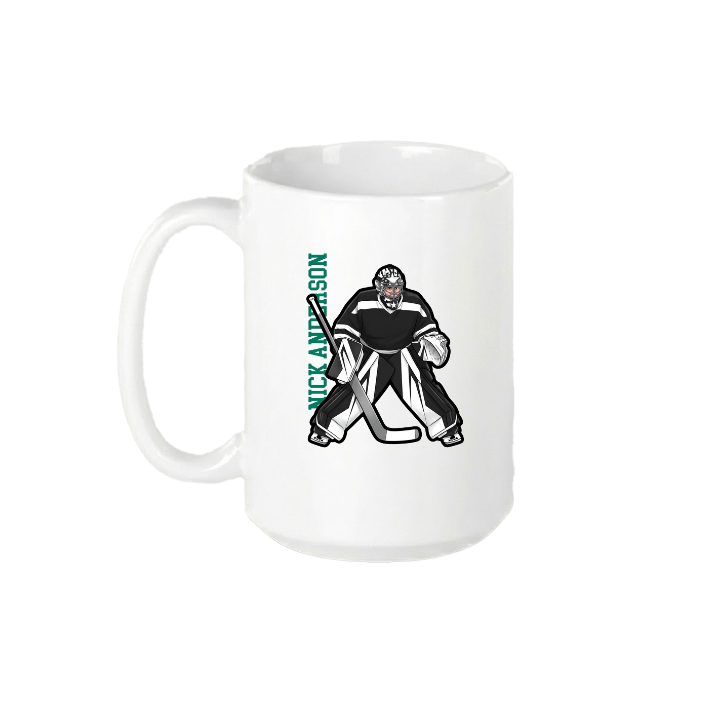 15oz Coffee Mug — Name Vertical in White