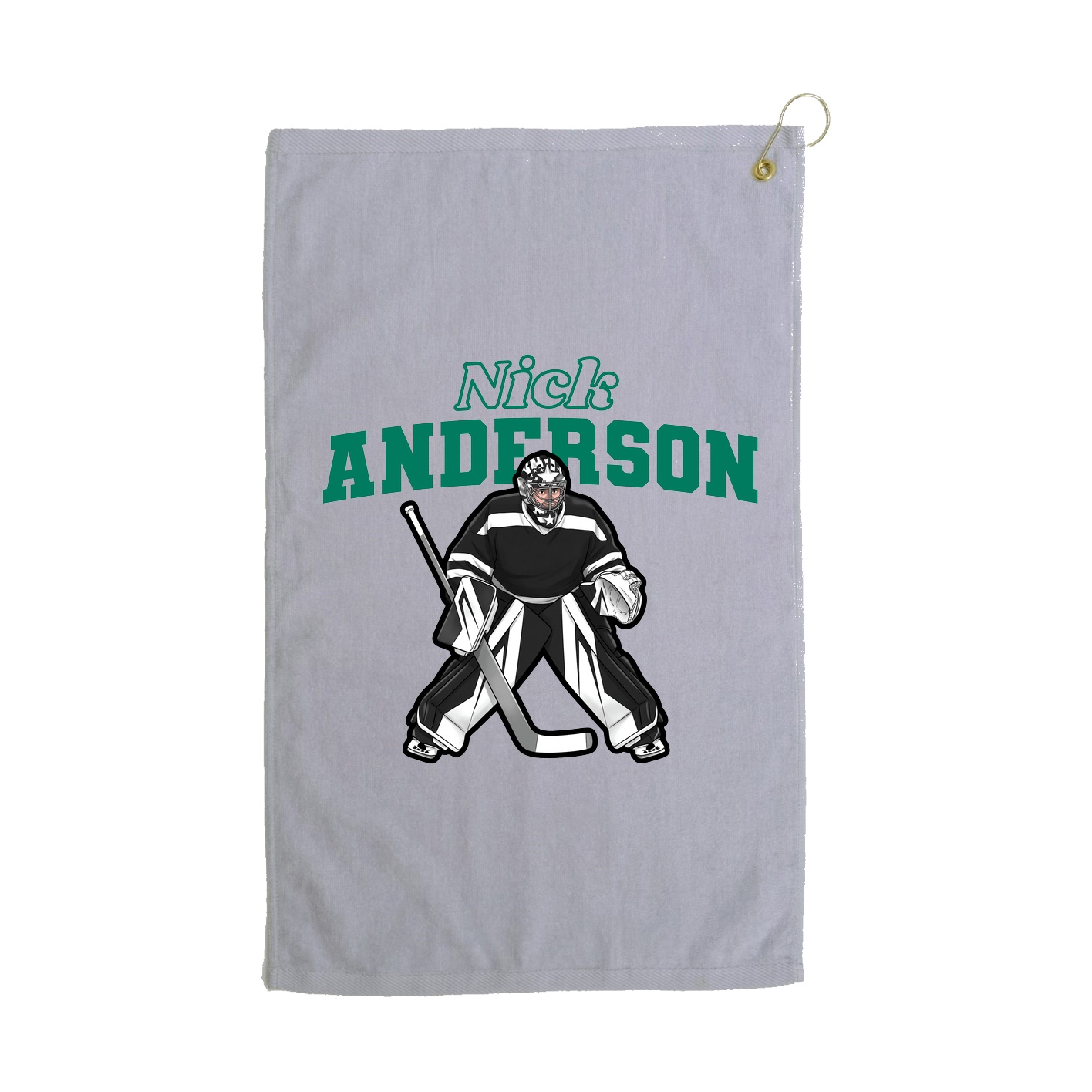 Golf Towel — Name Arch in Grey