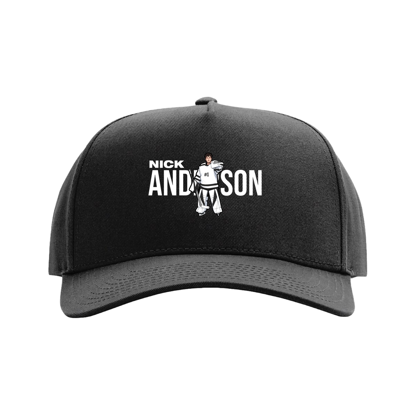 Full Fabric Five-Panel Champ Cap — Player Name in Black