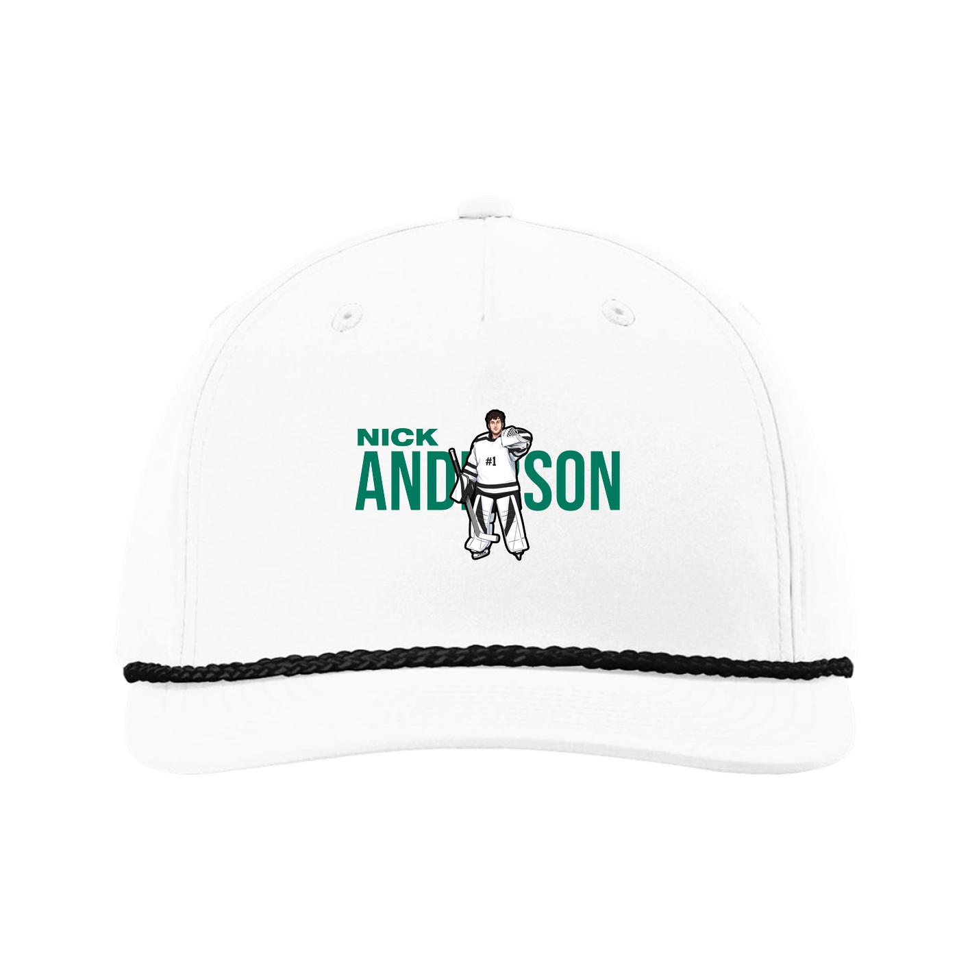 Five-Panel Classic Rope Cap — Player Name in White