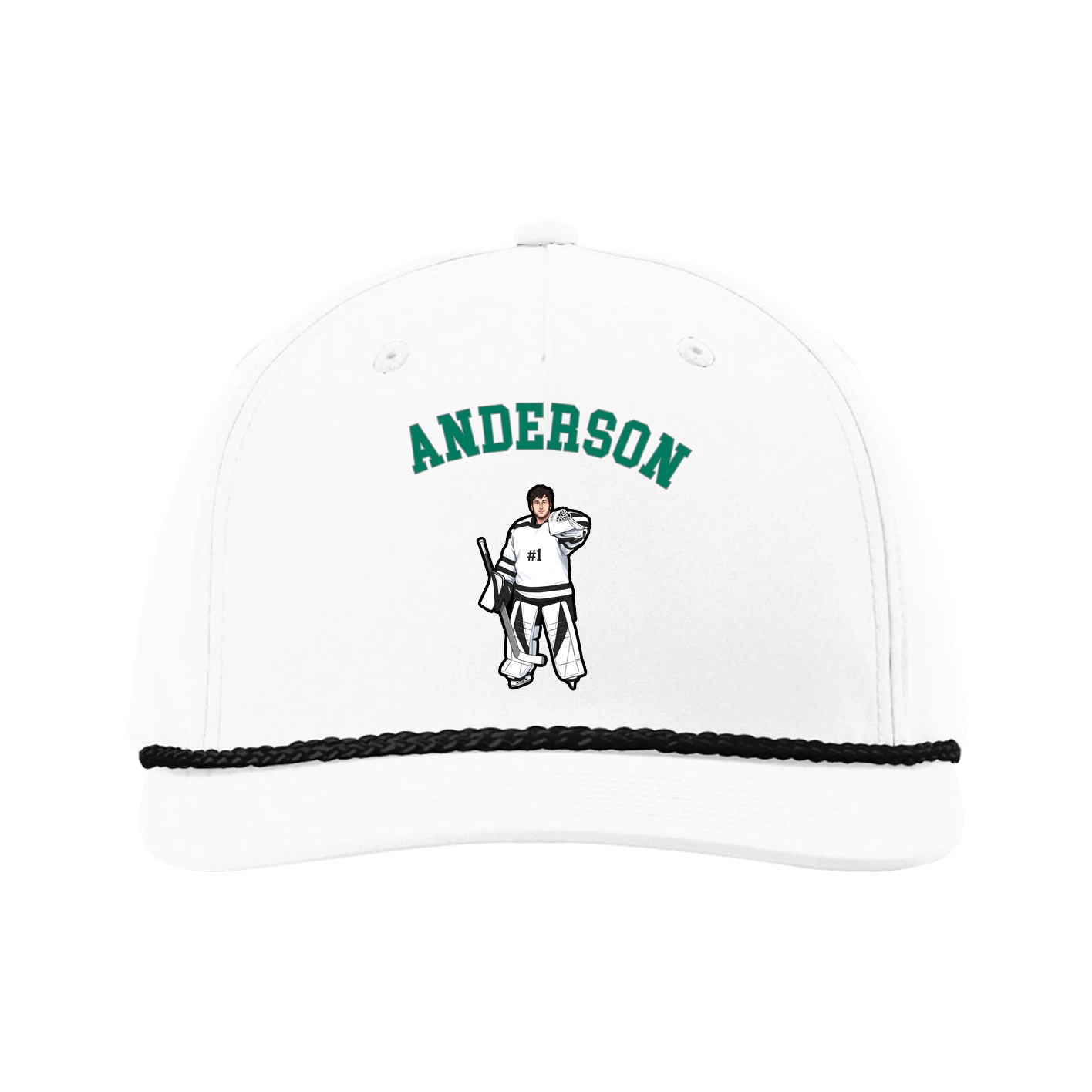 Five-Panel Classic Rope Cap — Shirsey Arch in White