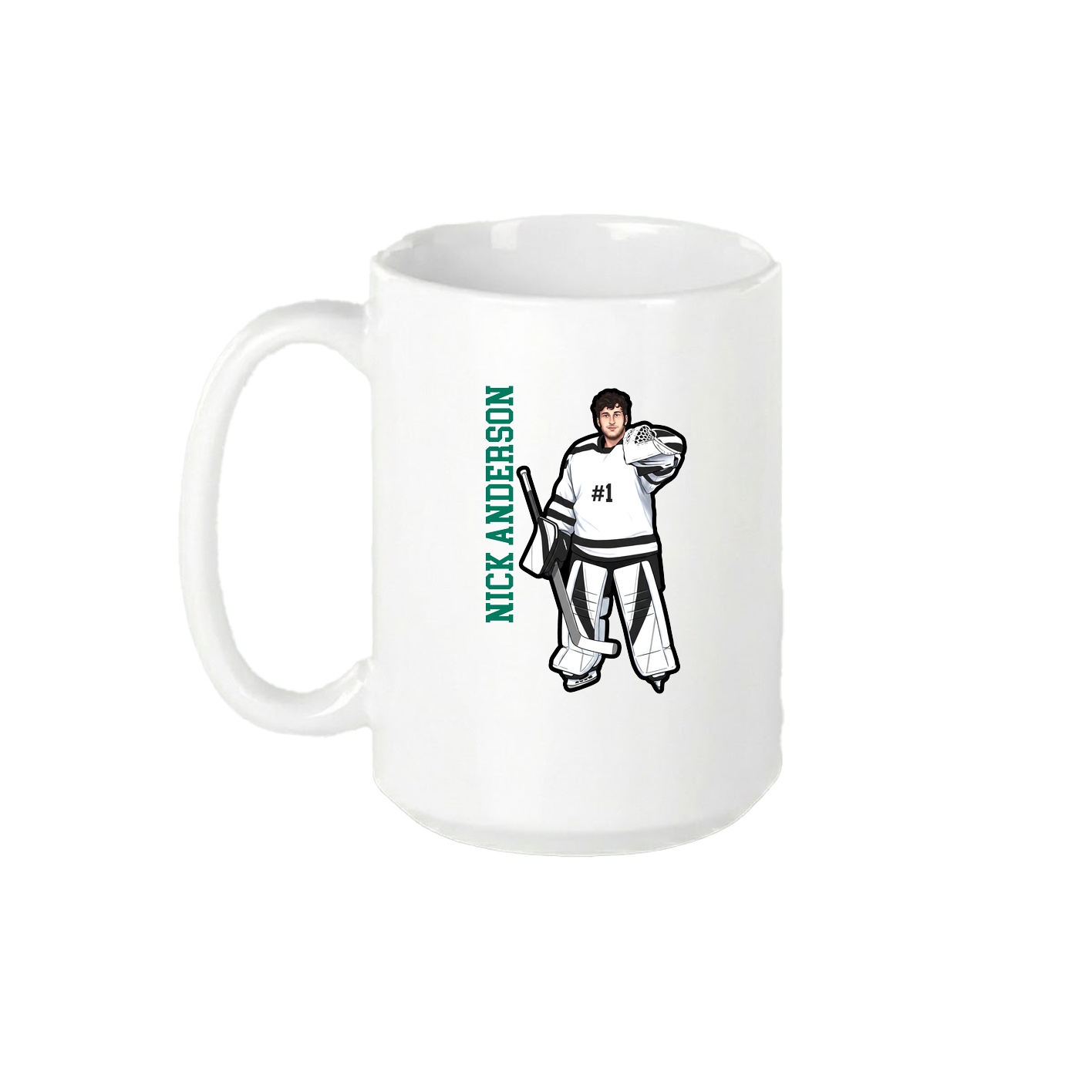 15oz Coffee Mug — Name Vertical in White