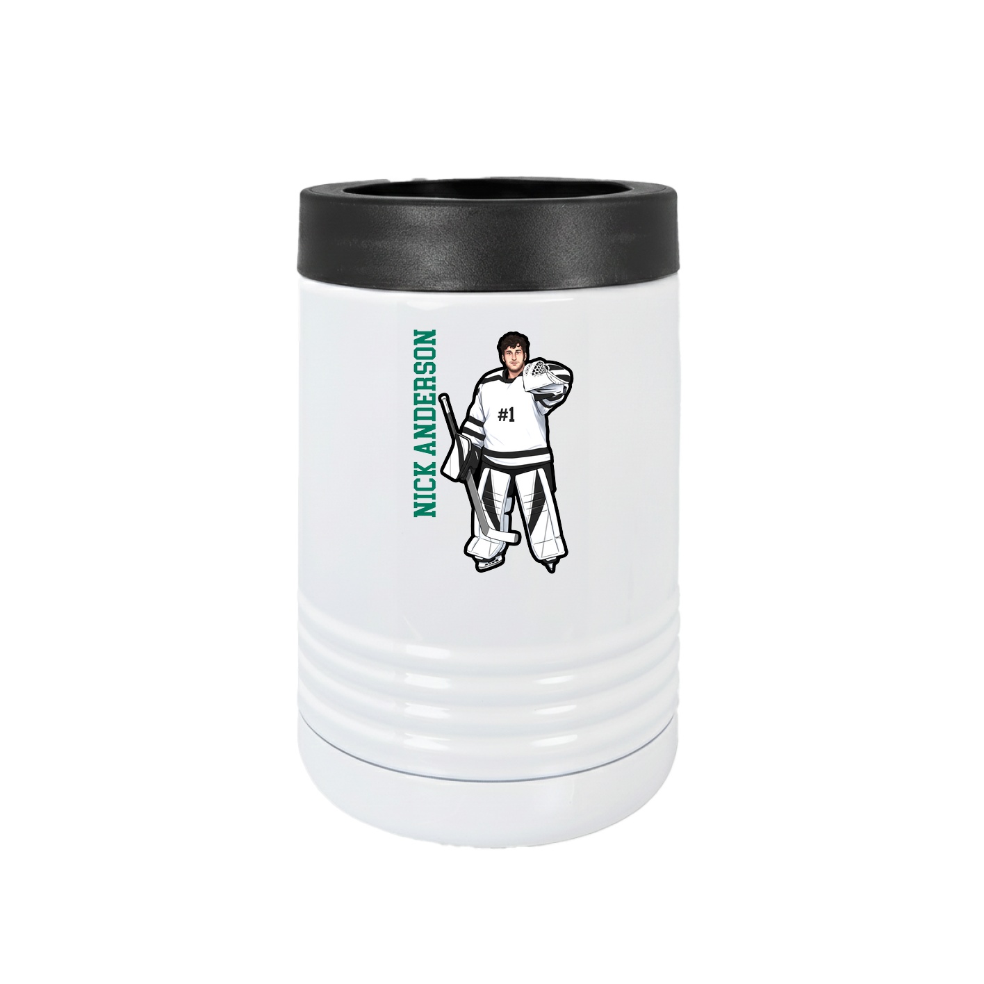 Beverage Holder — Name Vertical in White