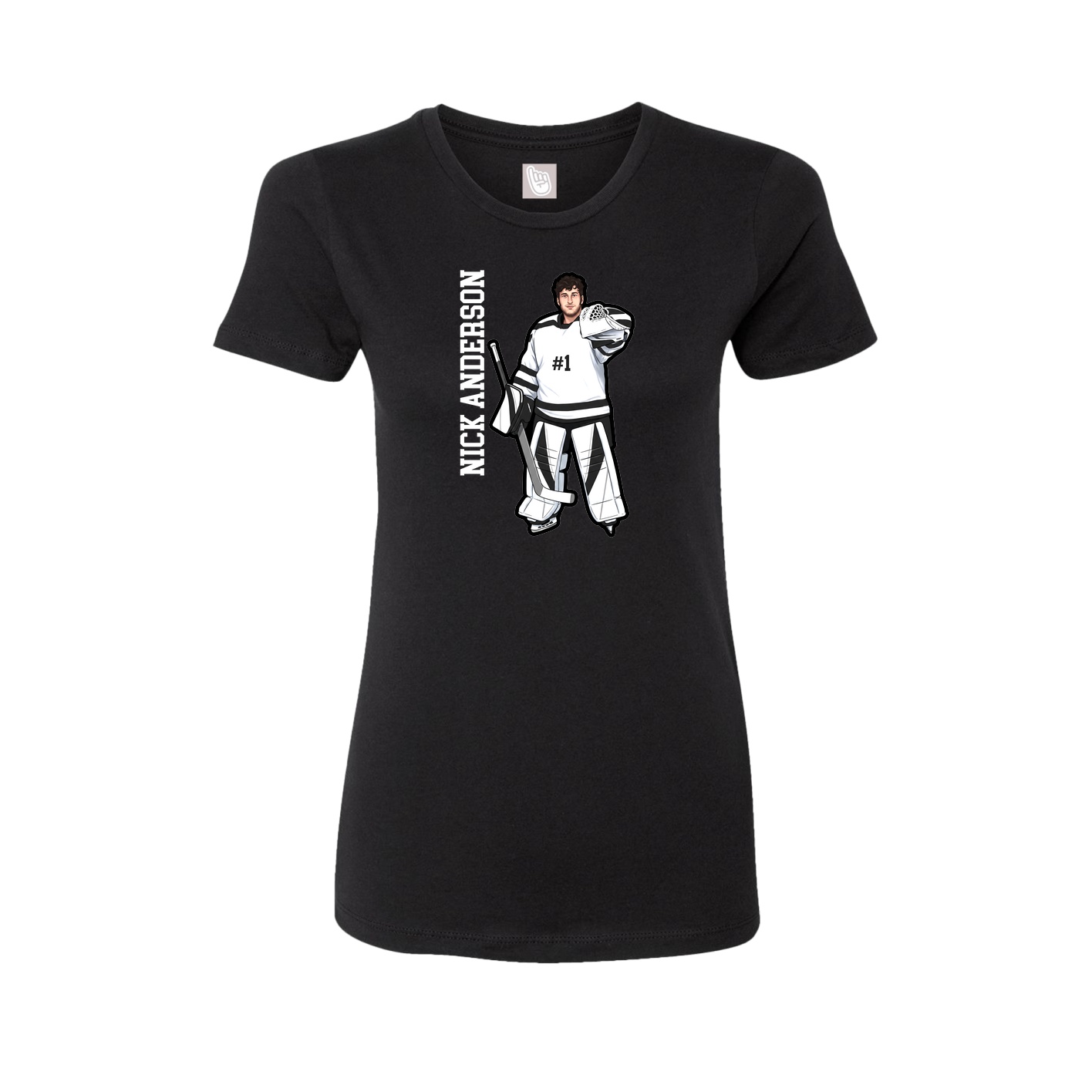 Fitted Women's Tee — Name Vertical in Black