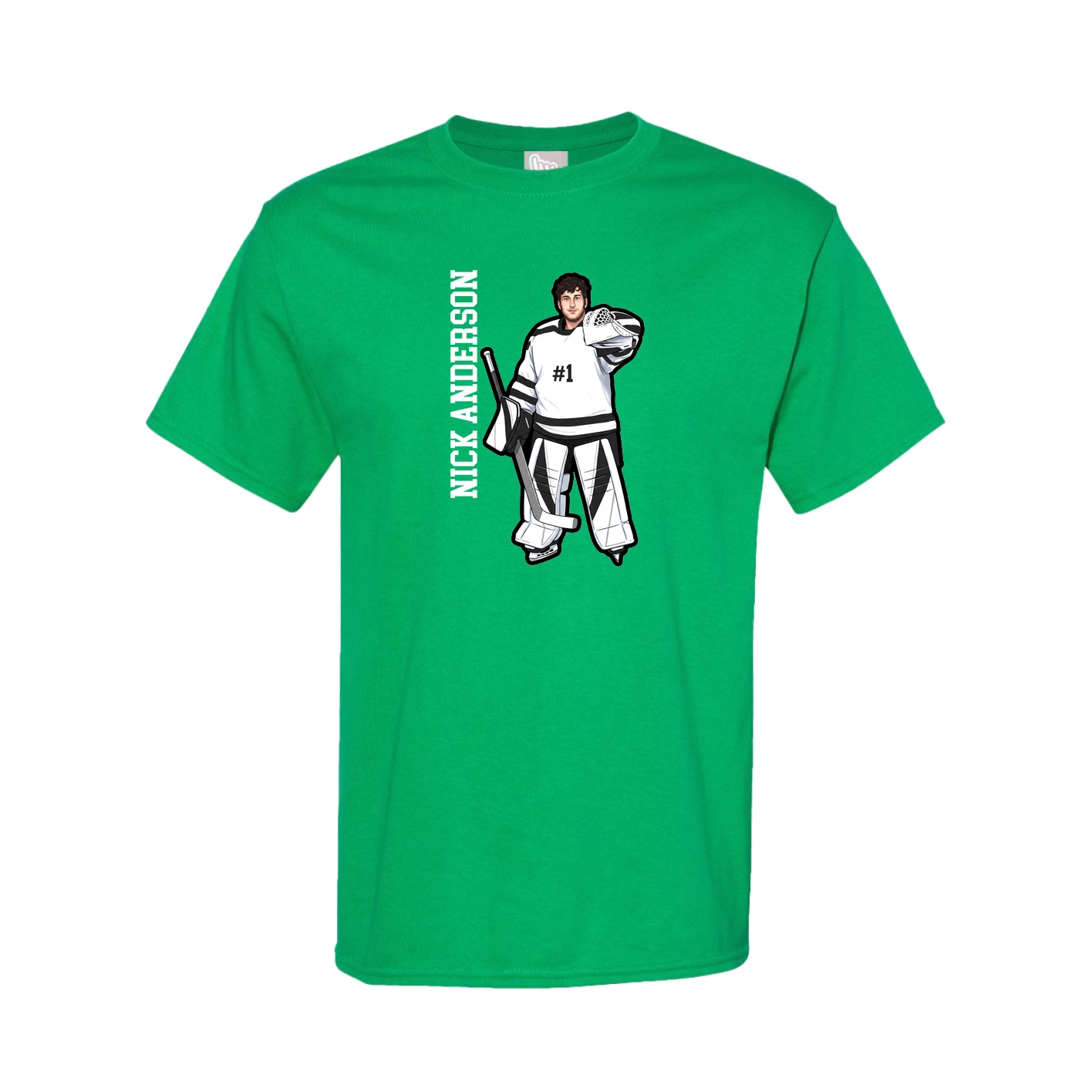 Youth Tee — Name Vertical in Green
