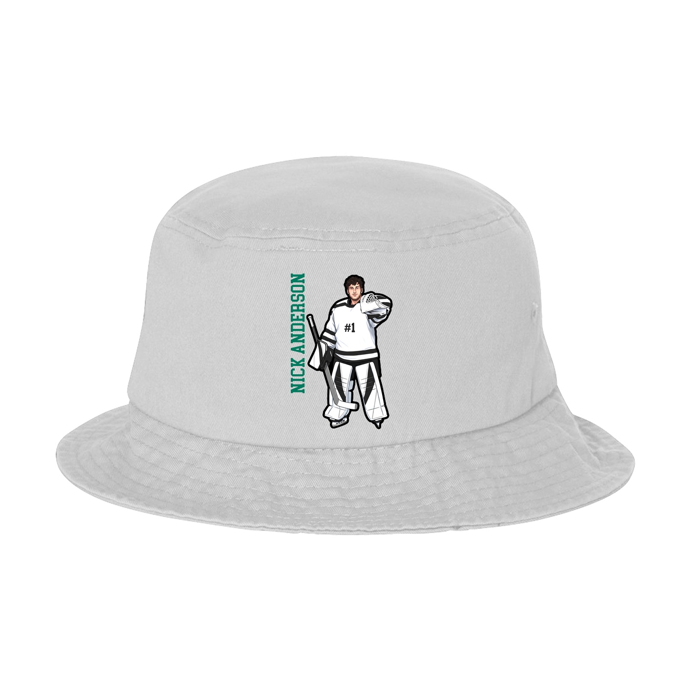 Bucket Cap — Name Vertical in White