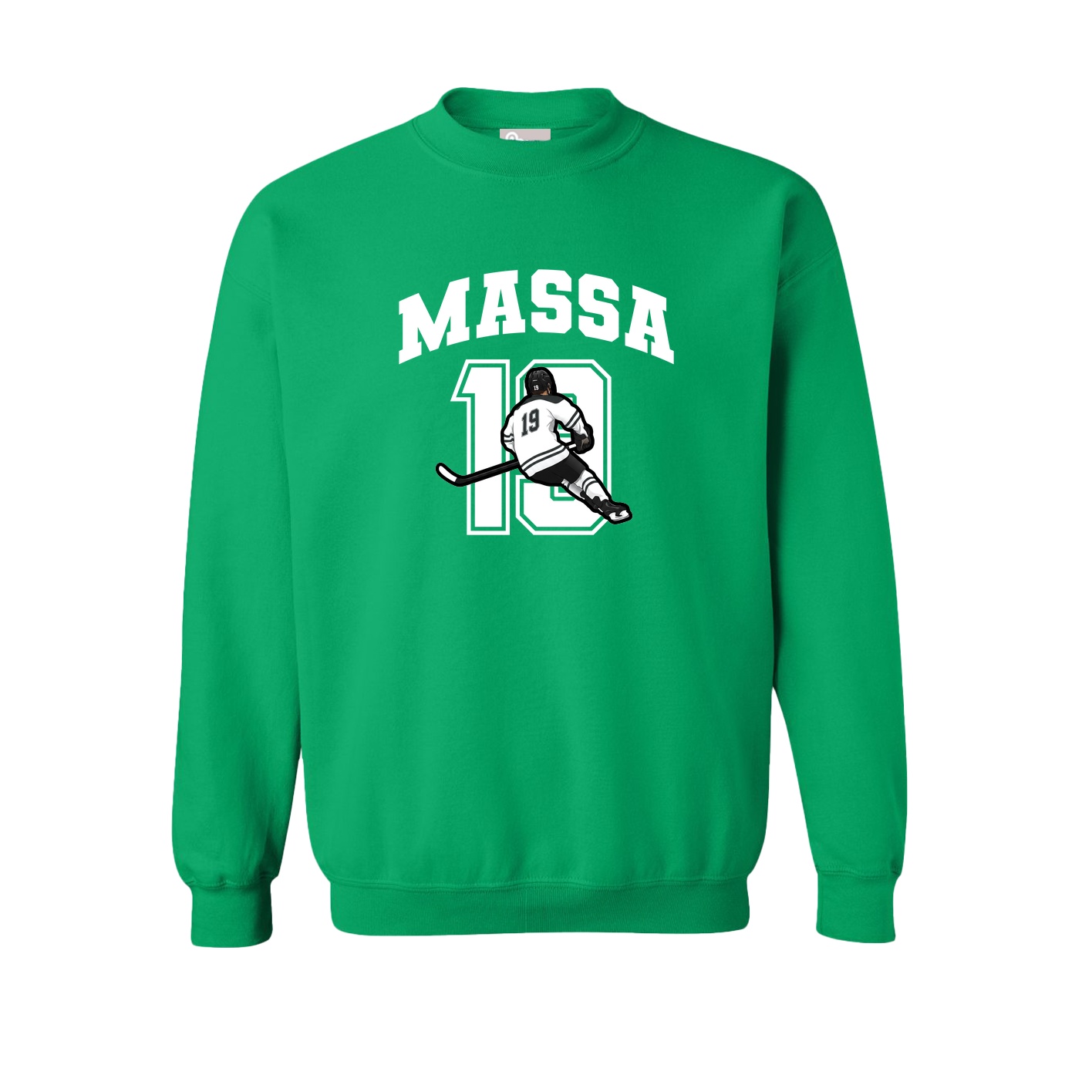 Fleece Crew — Number in Green