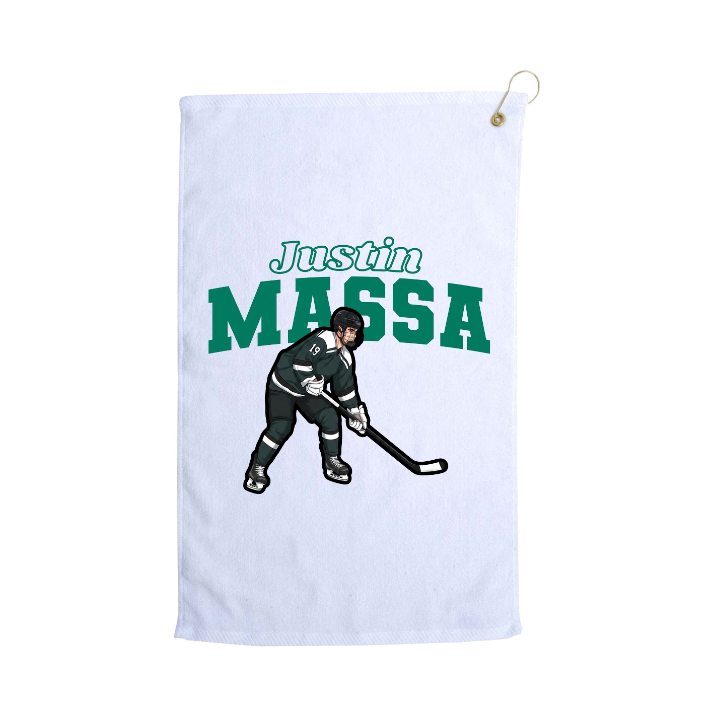 Golf Towel — Name Arch in White