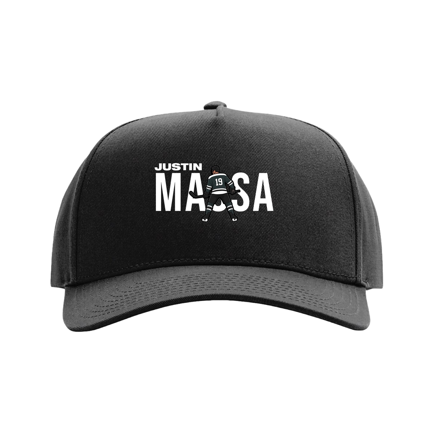Full Fabric Five-Panel Champ Cap — Player Name in Black