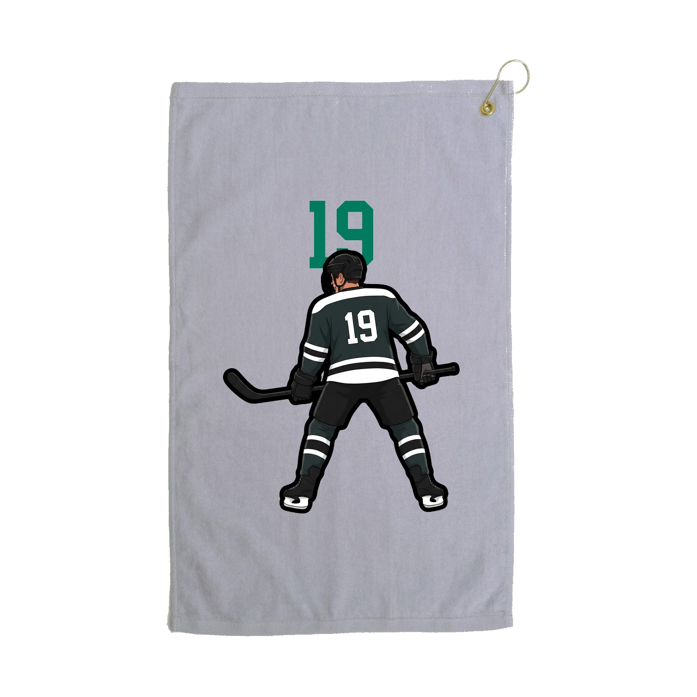 Golf Towel — Number Top in Grey