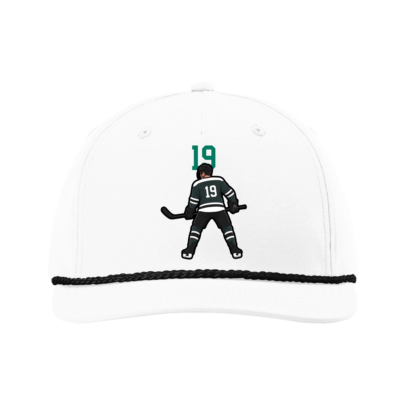 Five-Panel Classic Rope Cap — Number Top in White