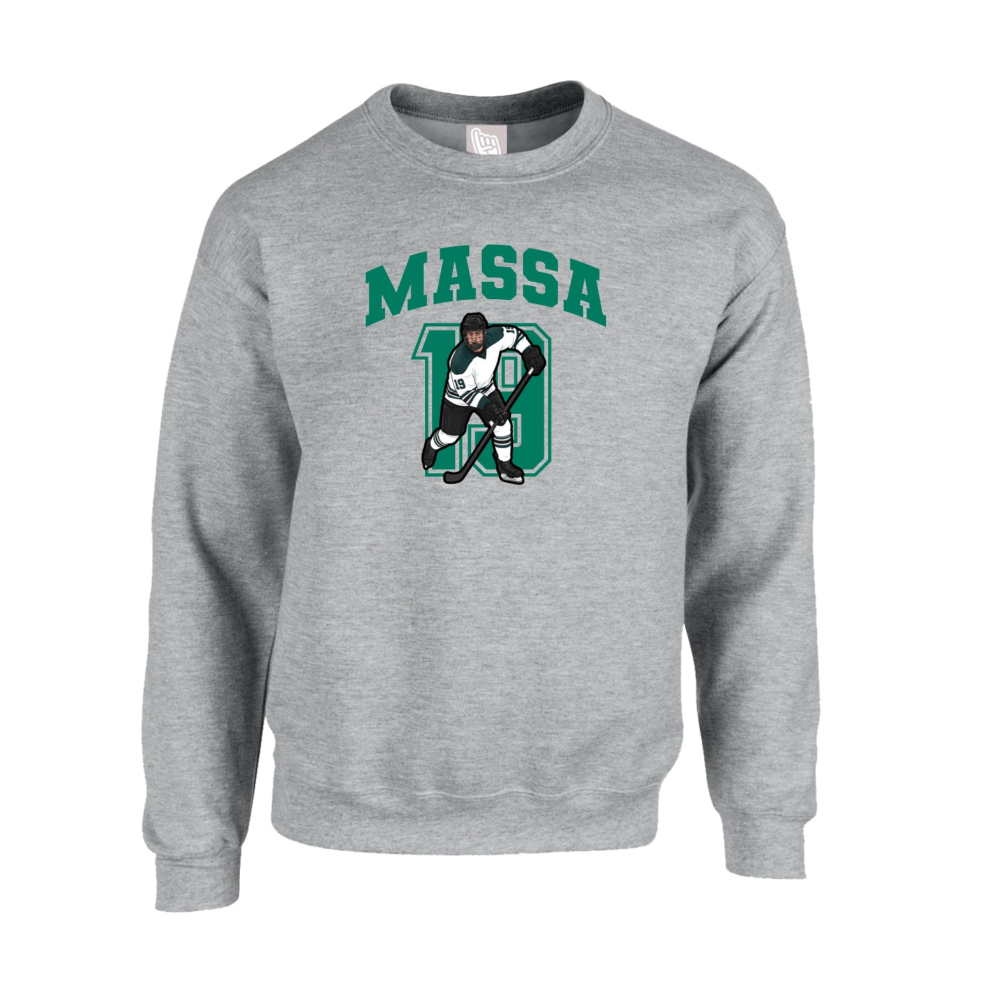 Fleece Crew — Number in Grey
