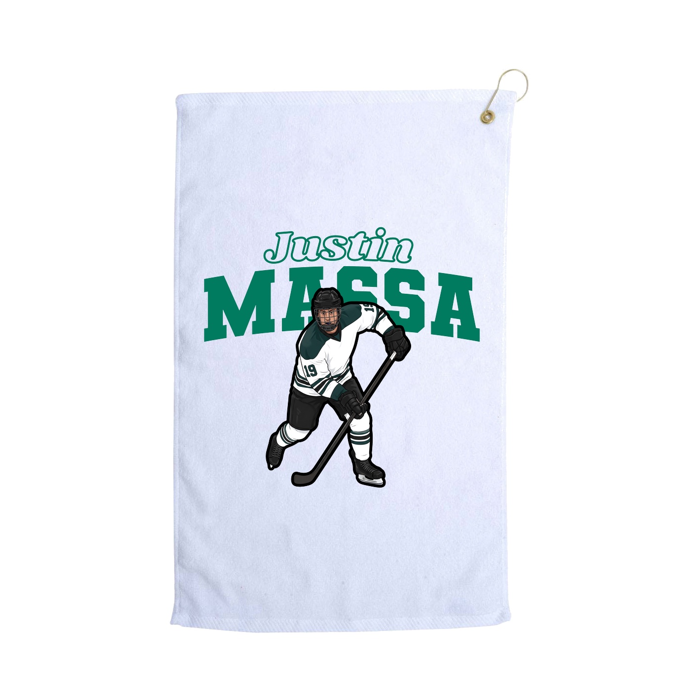 Golf Towel — Name Arch in White