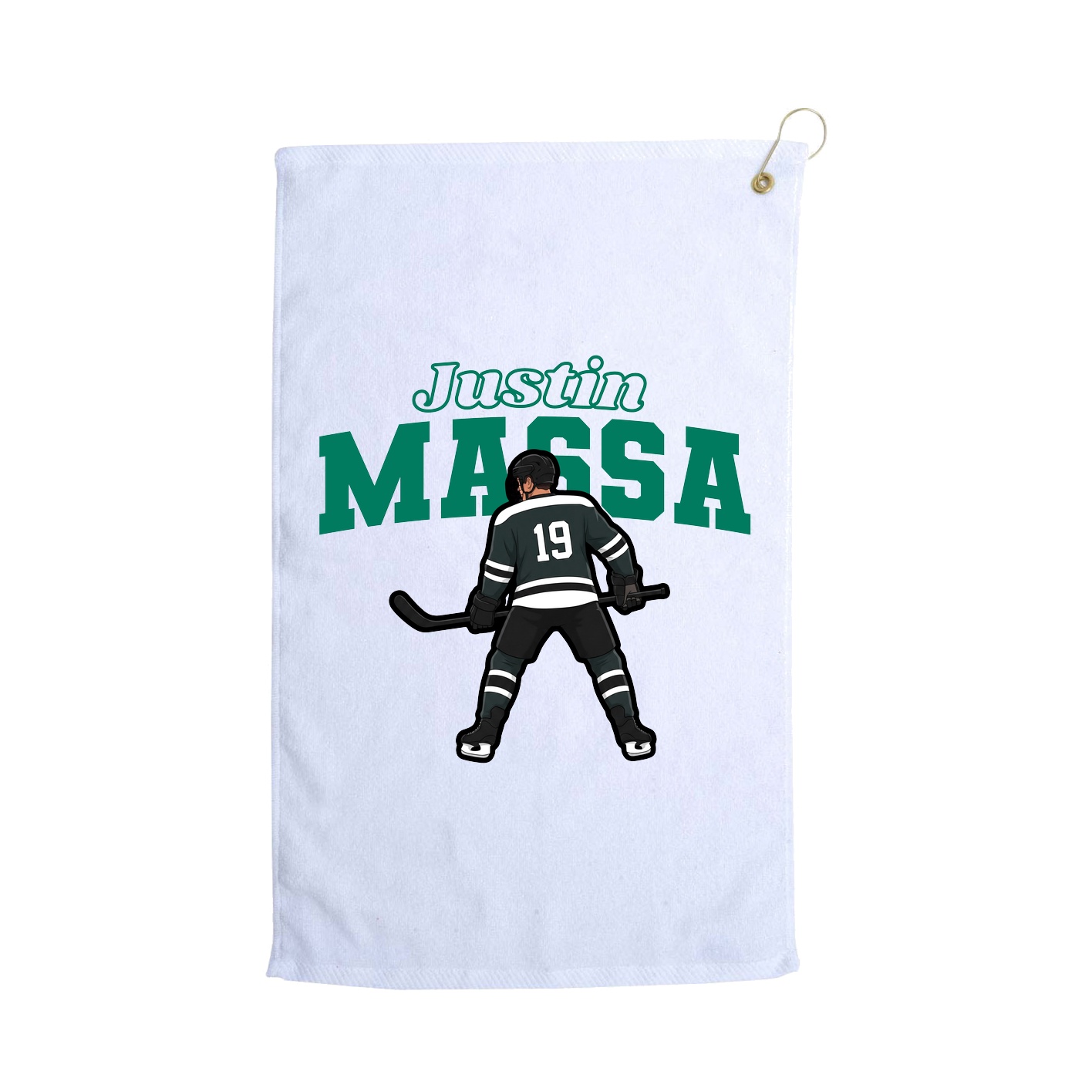 Golf Towel — Name Arch in White