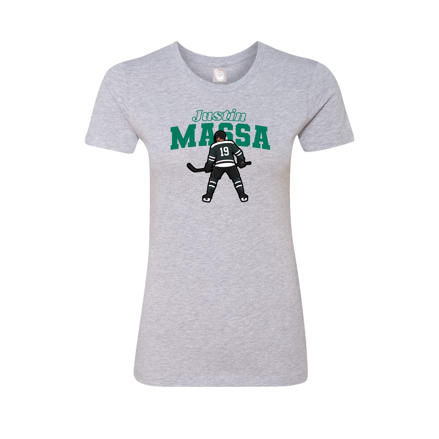 Fitted Women's Tee — Name Arch in Grey