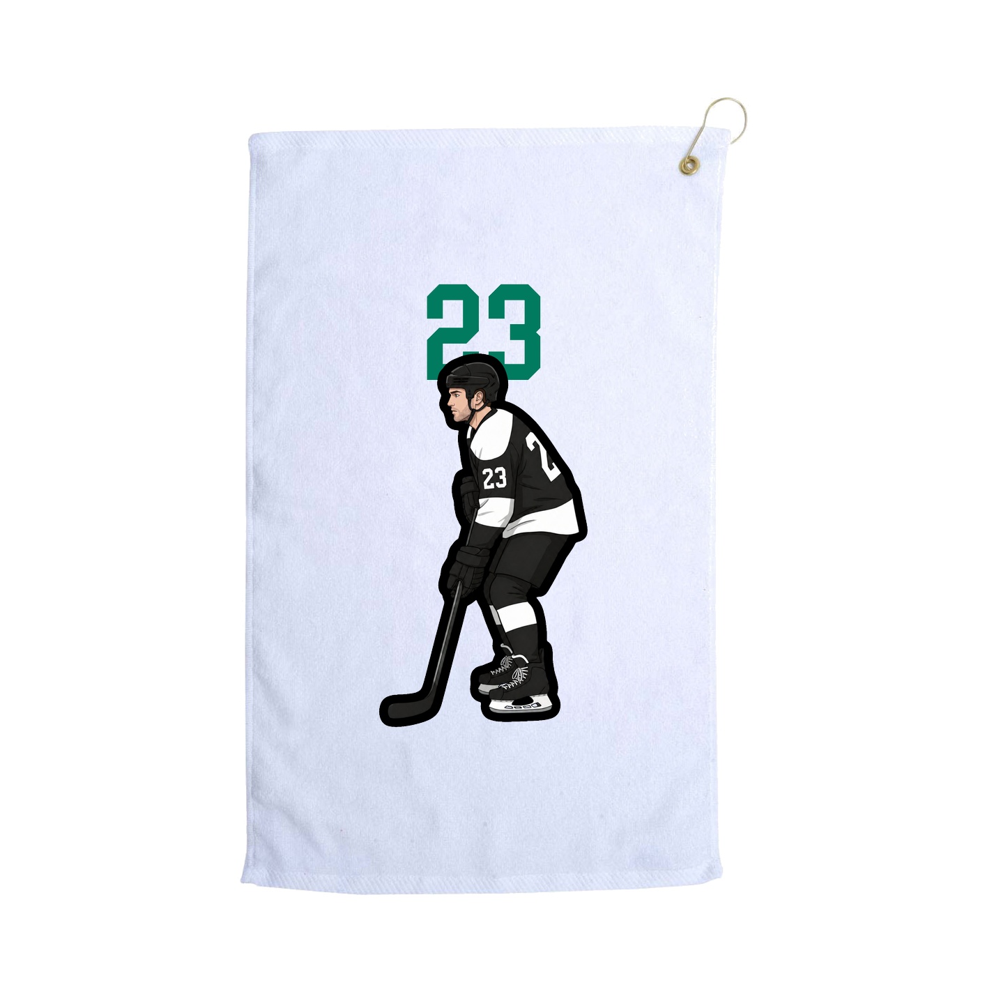 Golf Towel — Number Top in White