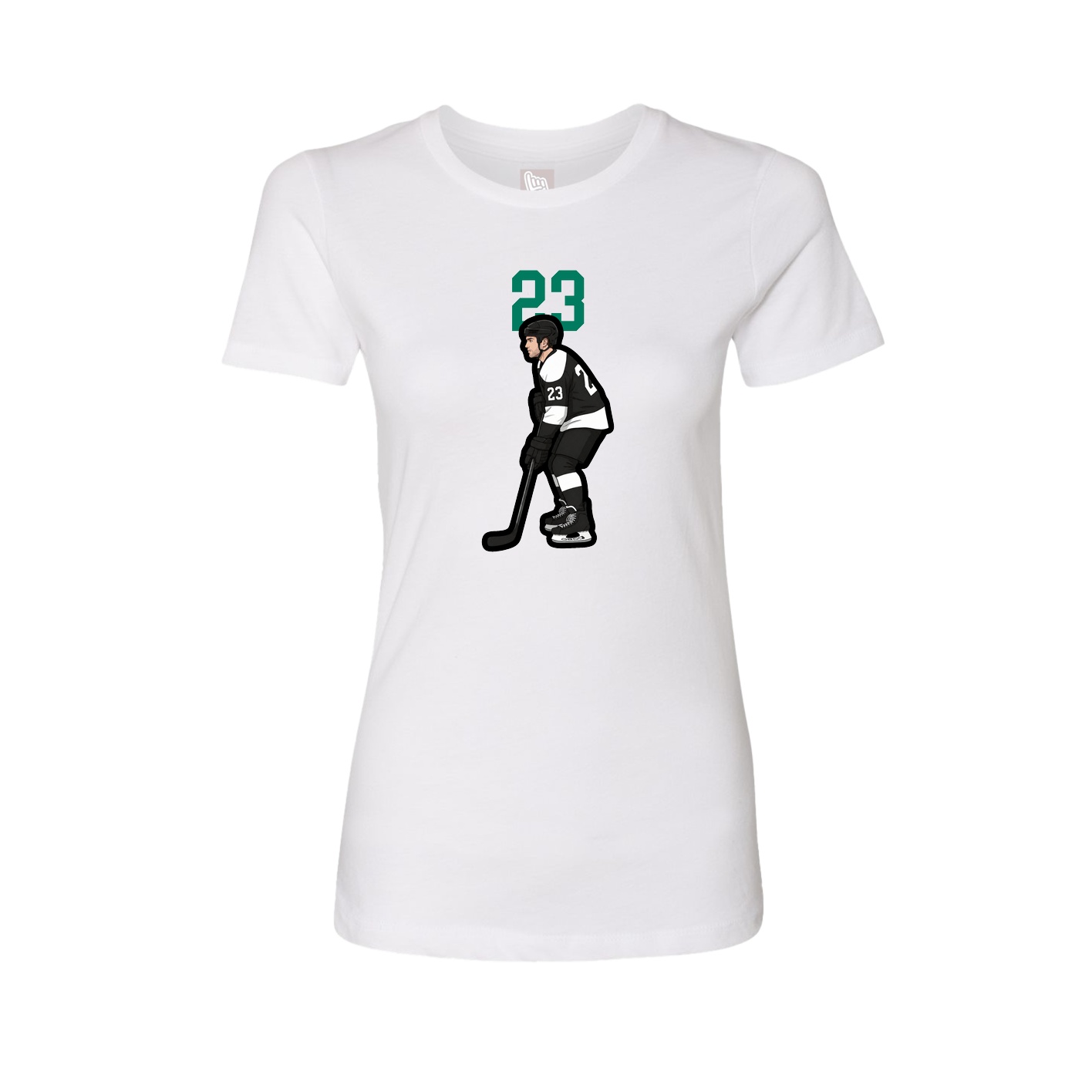 Fitted Women's Tee — Number Top in White
