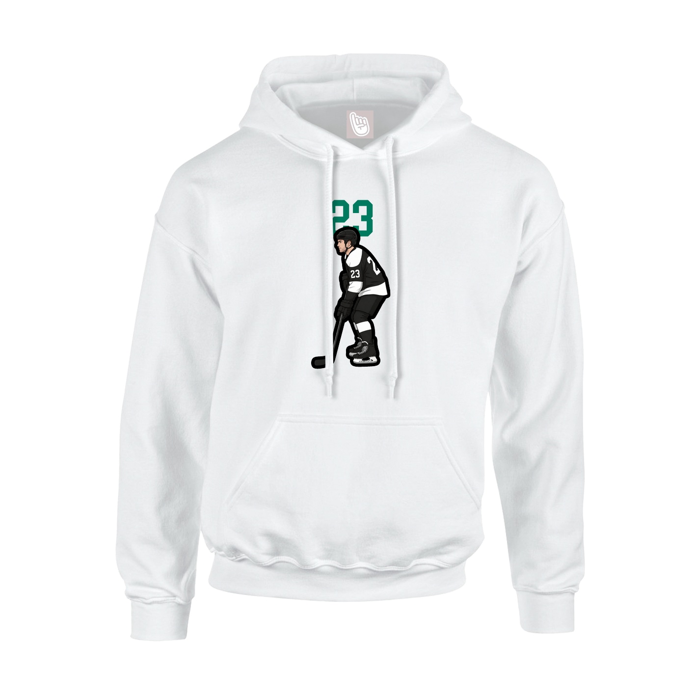 Youth Hoodie — Number Top in White