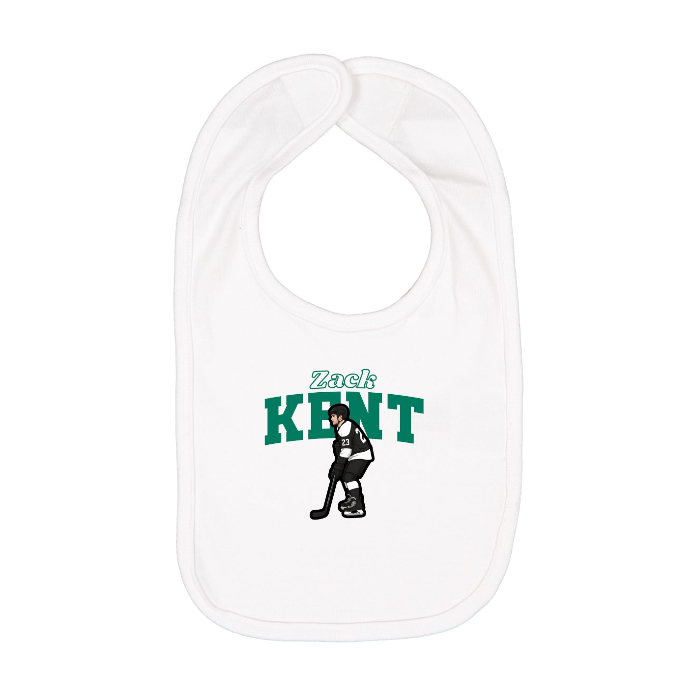 Infant Bib — Name Arch in White
