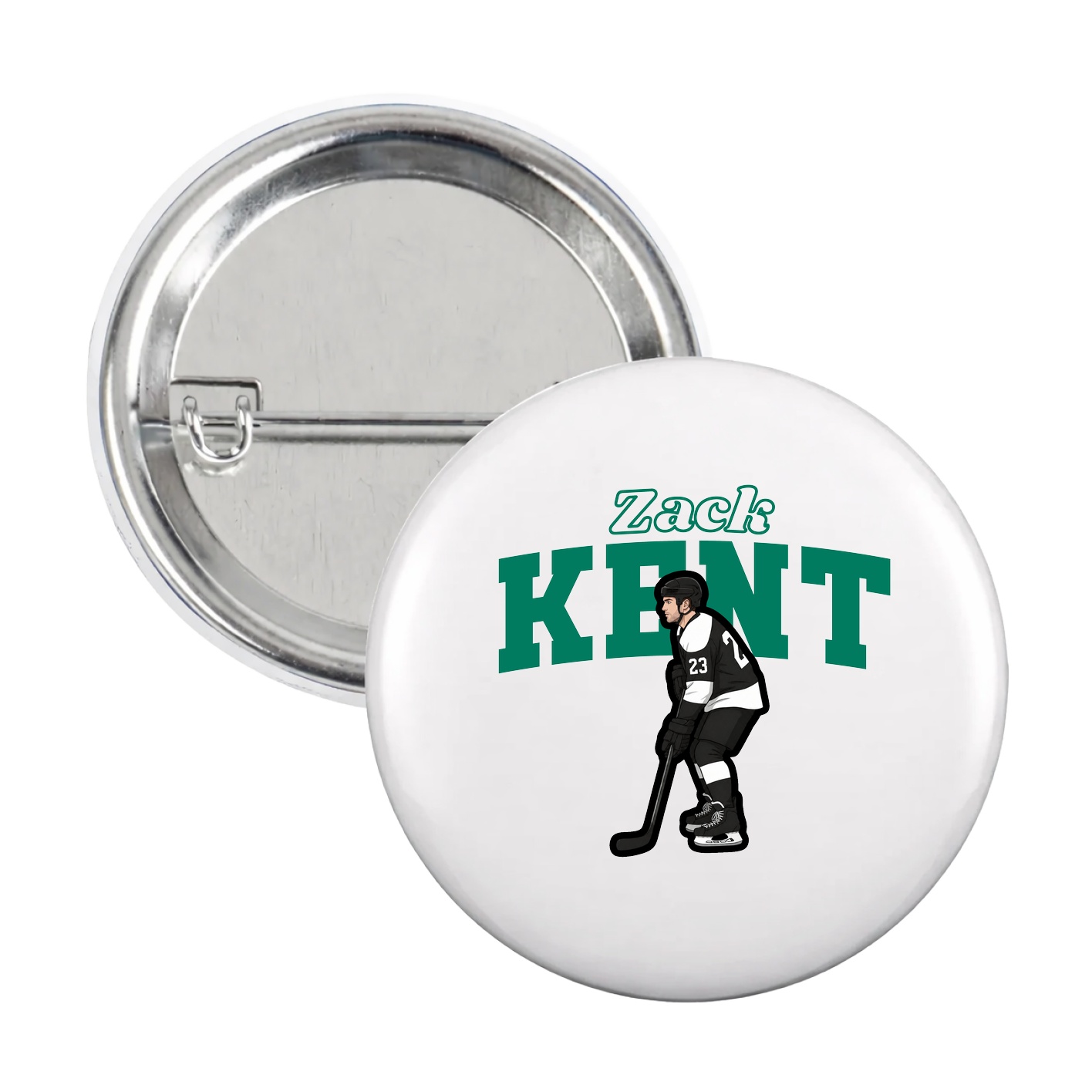 Game Day Button — Name Arch in White