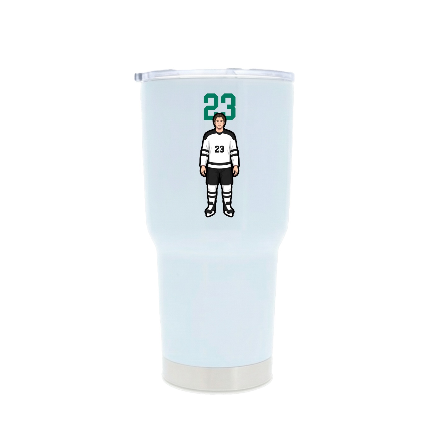 30oz Stainless Steel Tumbler — Number Top in White
