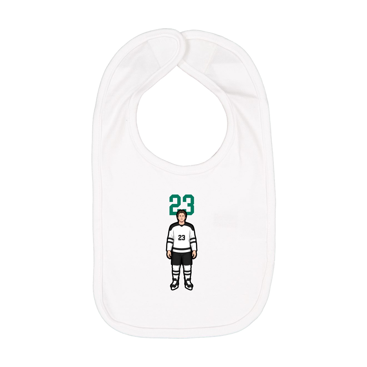 Infant Bib — Number Top in White
