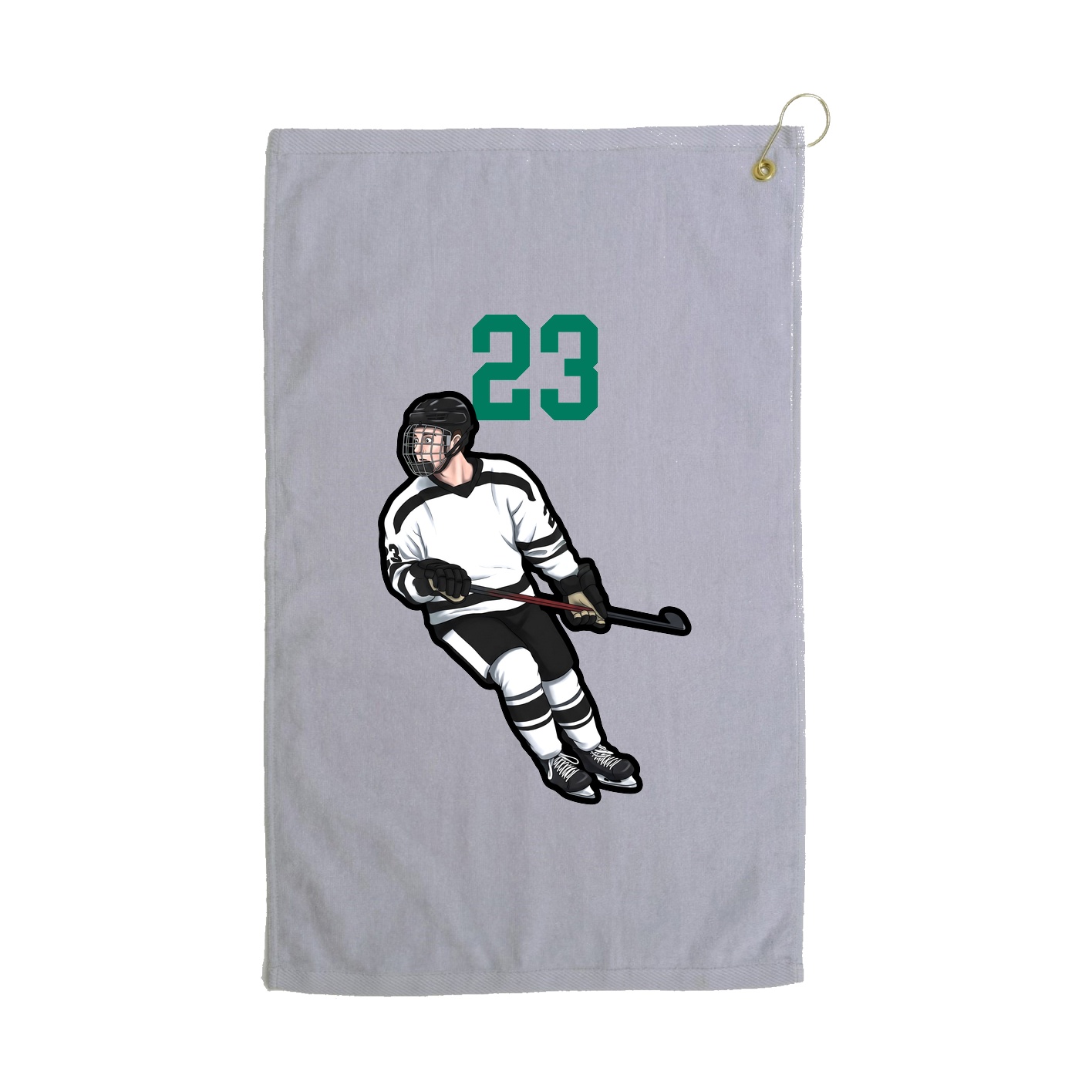 Golf Towel — Number Top in Grey