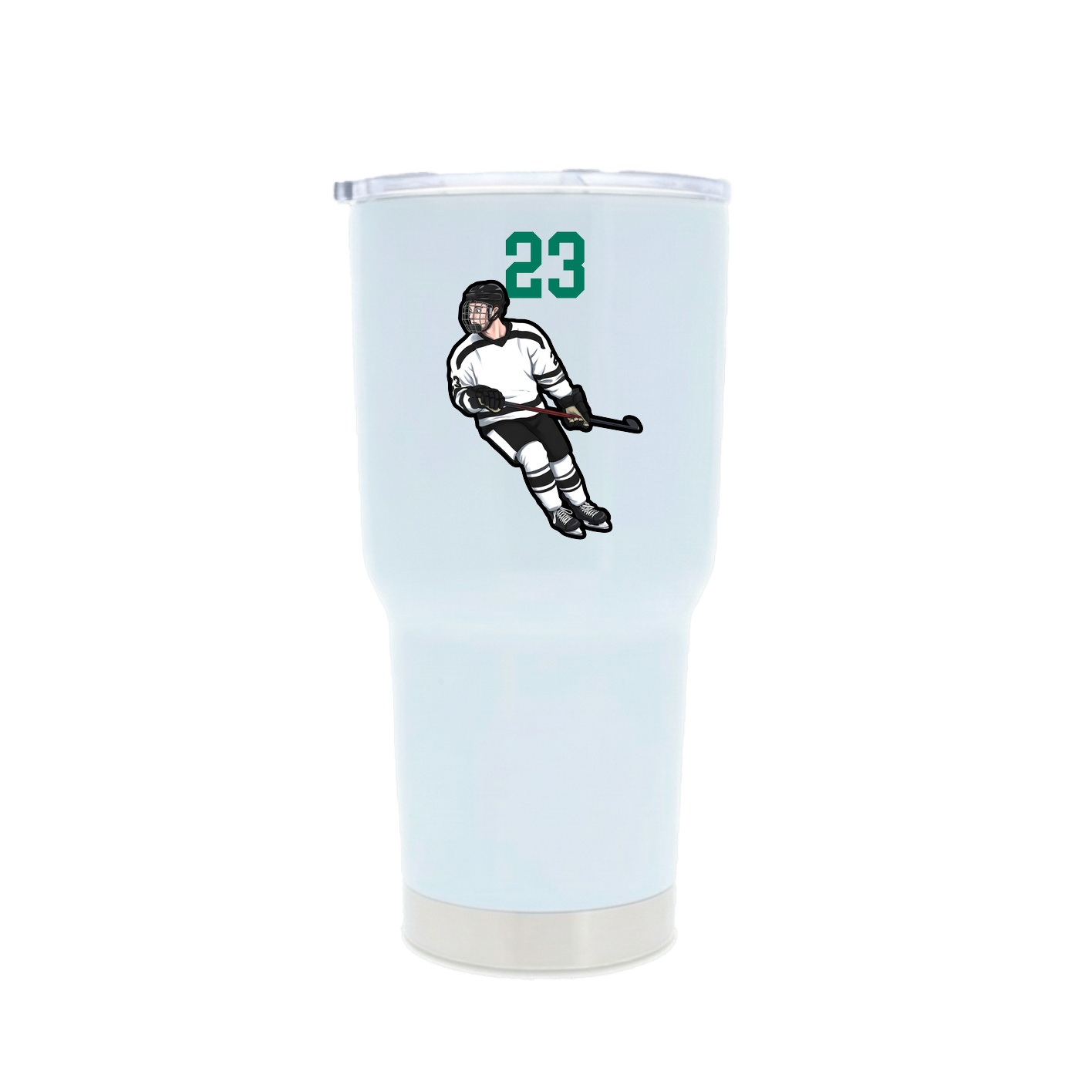 30oz Stainless Steel Tumbler — Number Top in White
